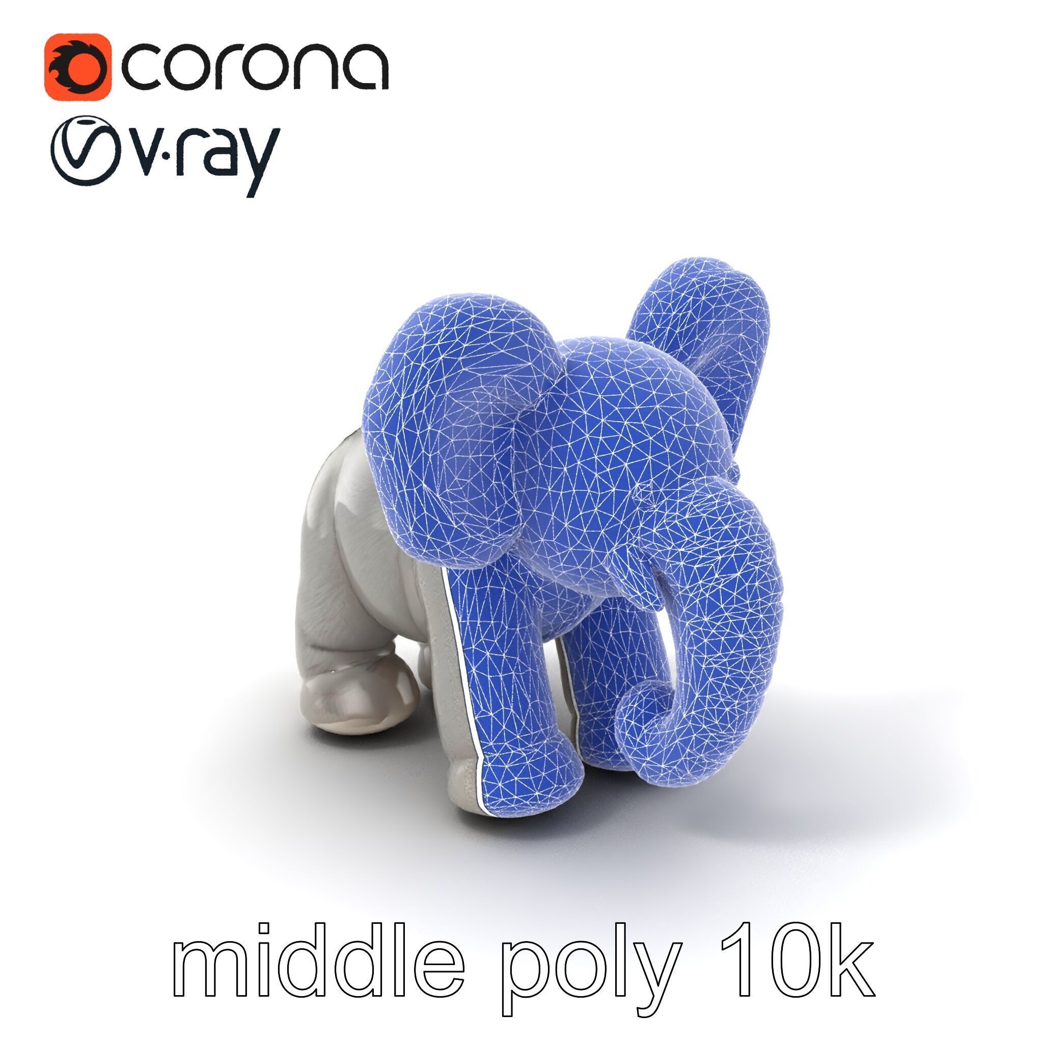 Plush Elephant Toy with Oversized Ears model pack Low-poly 3D model_5