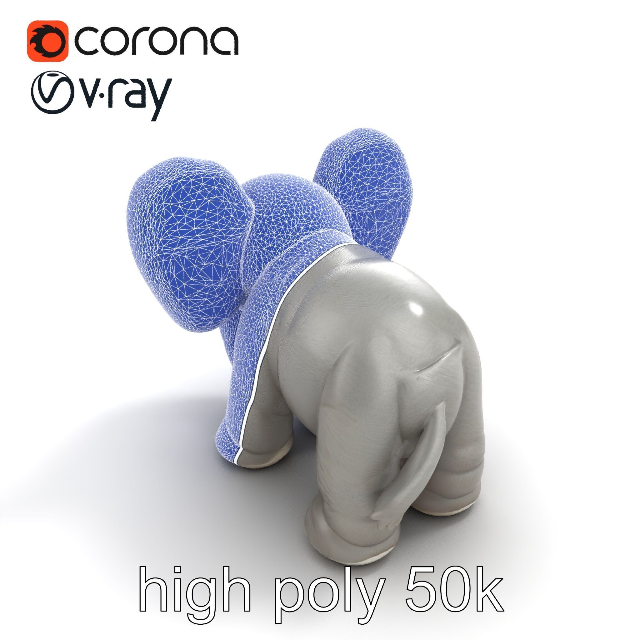 Plush Elephant Toy with Oversized Ears model pack Low-poly 3D model_21