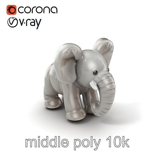 Plush Elephant Toy with Oversized Ears model pack Low-poly 3D model