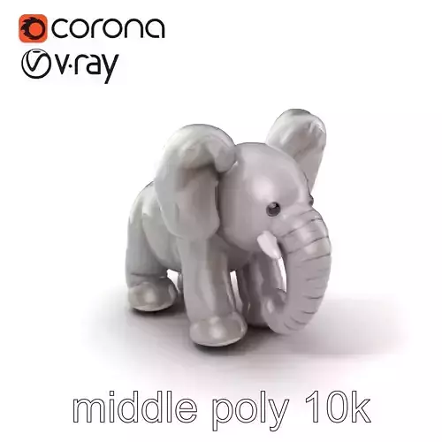 Plush Elephant Toy with Oversized Ears model pack