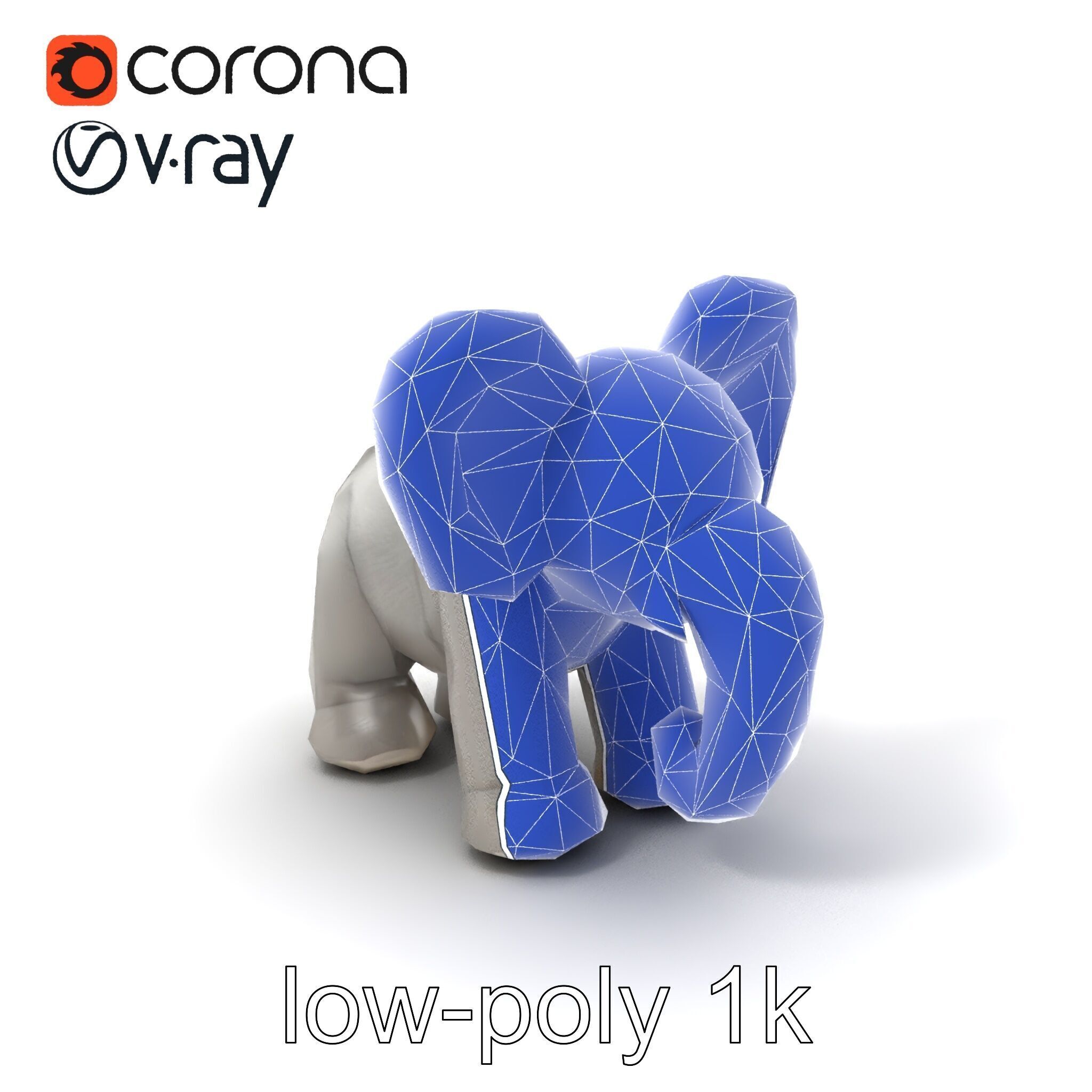 Plush Elephant Toy with Oversized Ears model pack Low-poly 3D model_6