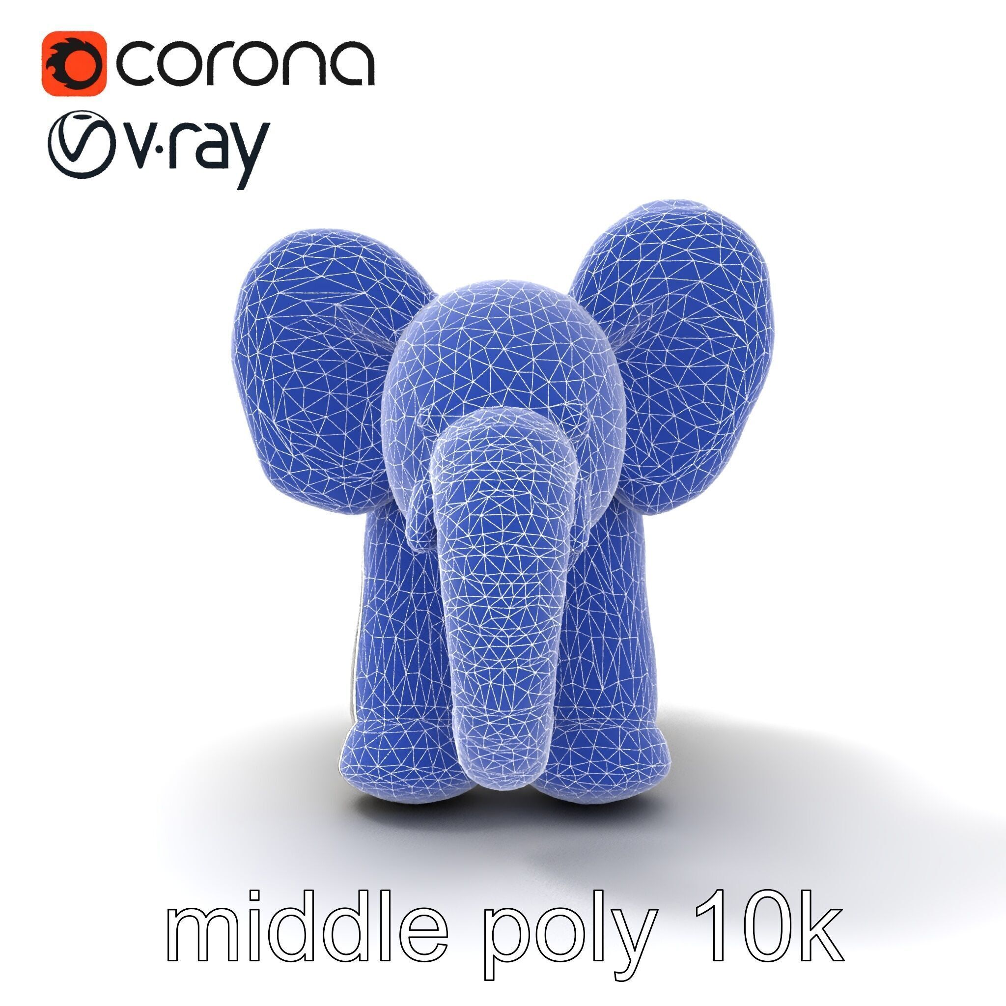 Plush Elephant Toy with Oversized Ears model pack Low-poly 3D model_30