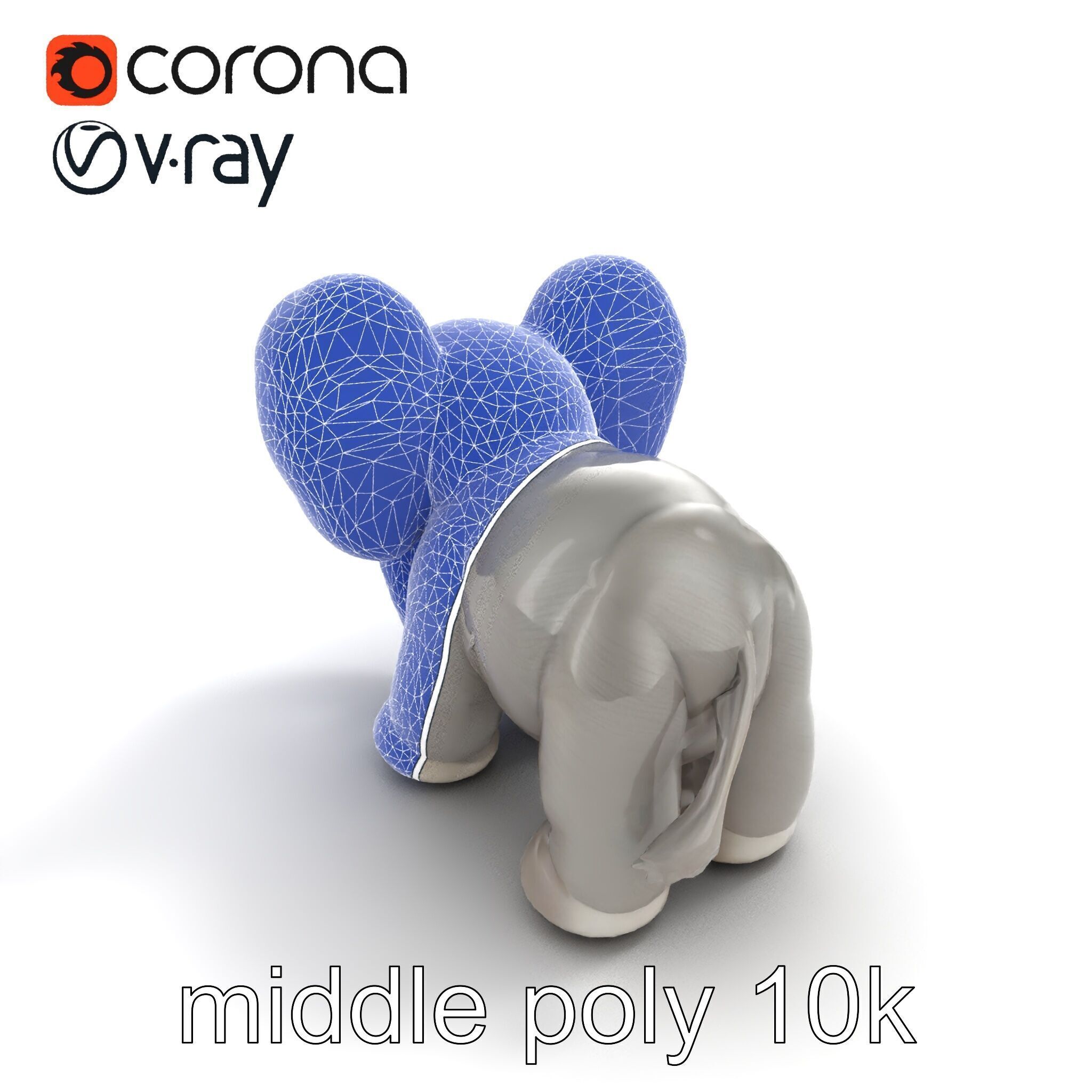 Plush Elephant Toy with Oversized Ears model pack Low-poly 3D model_20