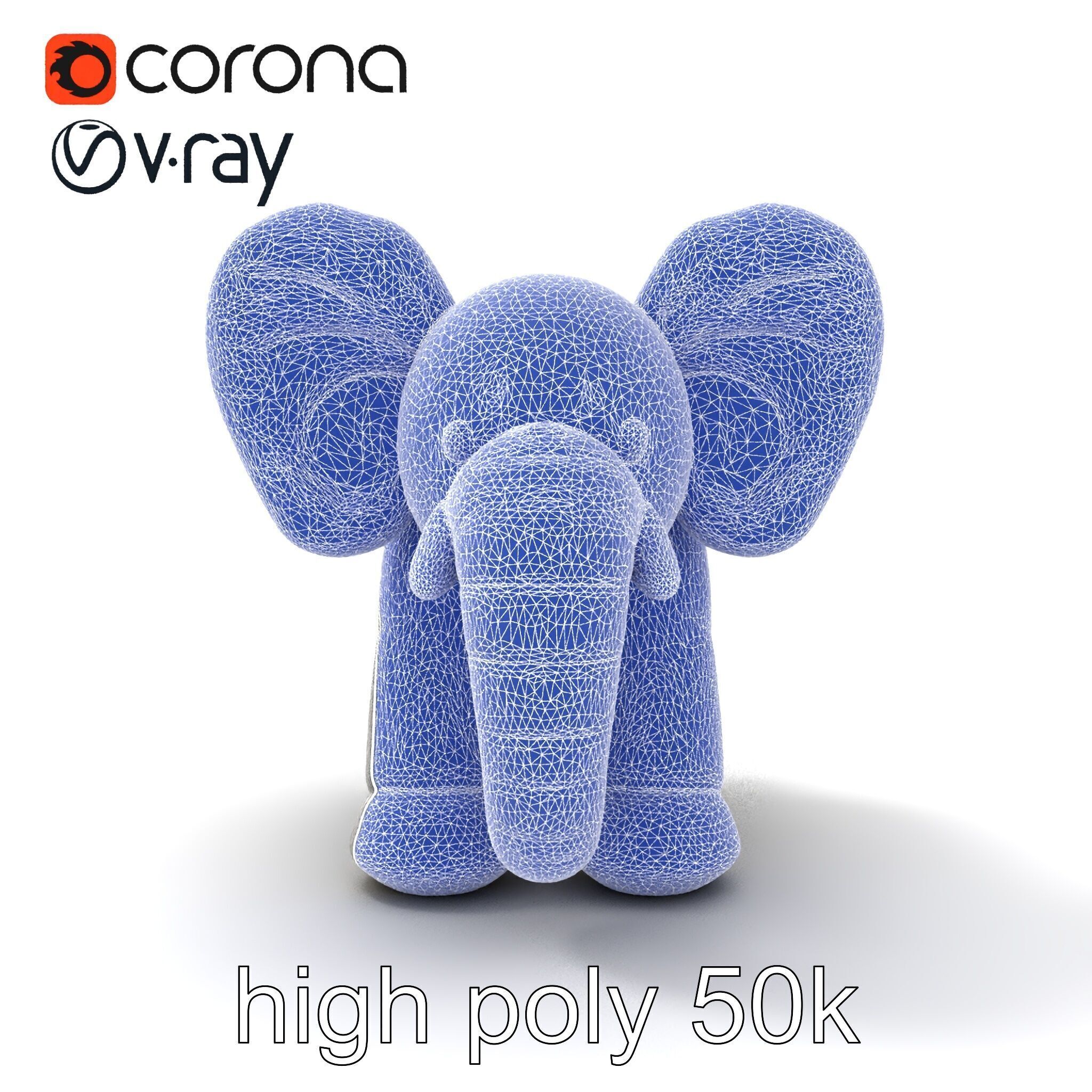 Plush Elephant Toy with Oversized Ears model pack Low-poly 3D model_19