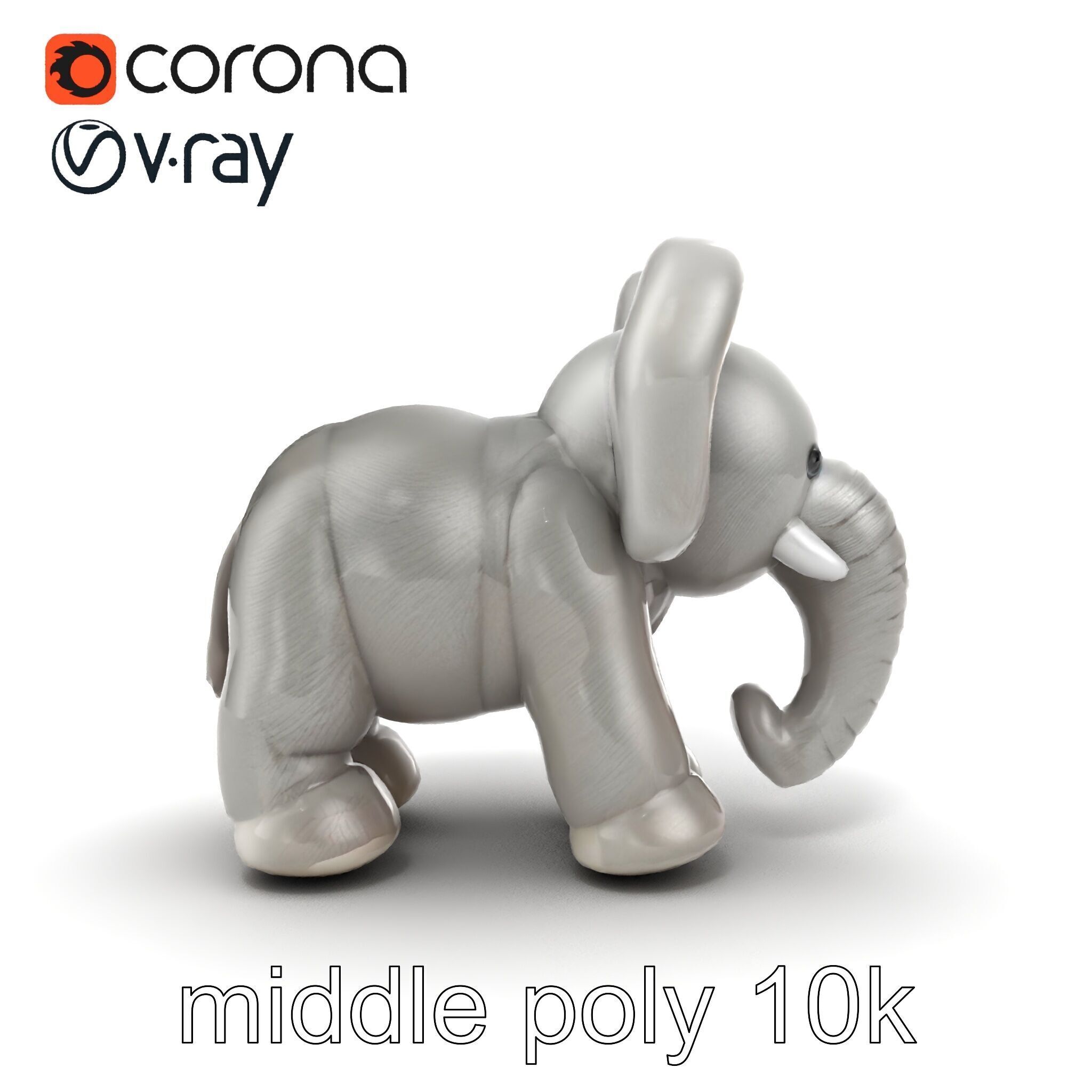 Plush Elephant Toy with Oversized Ears model pack Low-poly 3D model_25