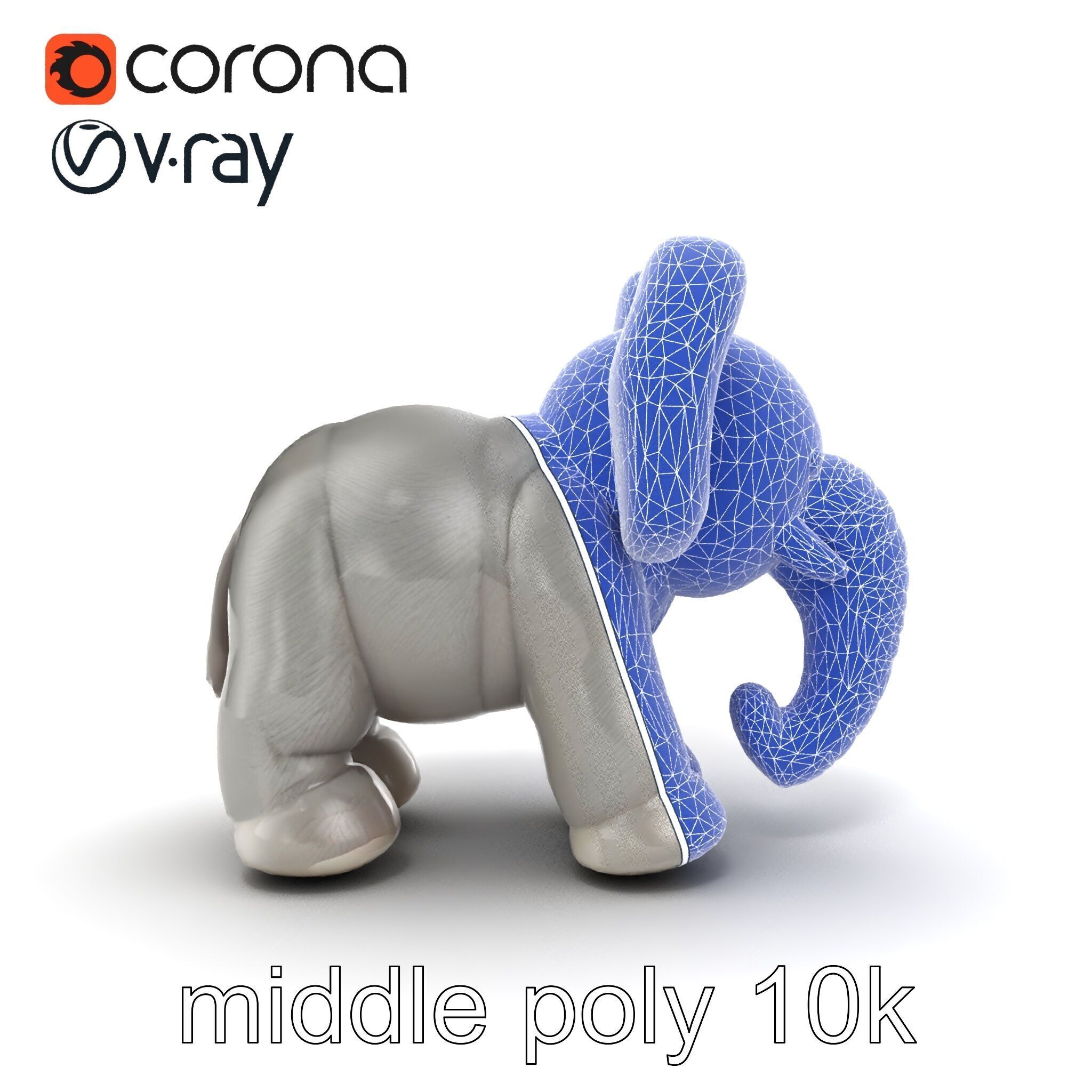 Plush Elephant Toy with Oversized Ears model pack Low-poly 3D model_27