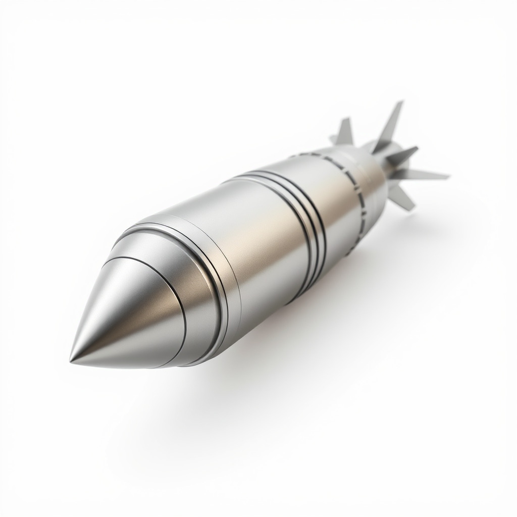 Aerodynamic Silver Missile Bomb model pack Low-poly 3D model_4