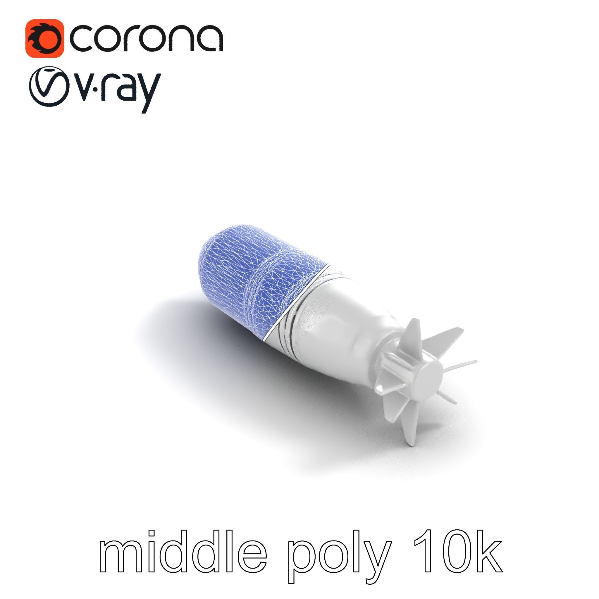 Aerodynamic Silver Missile Bomb model pack Low-poly 3D model_21