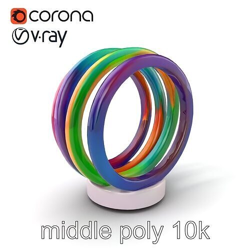 Rainbow Stackable Rings Model Pack Texture