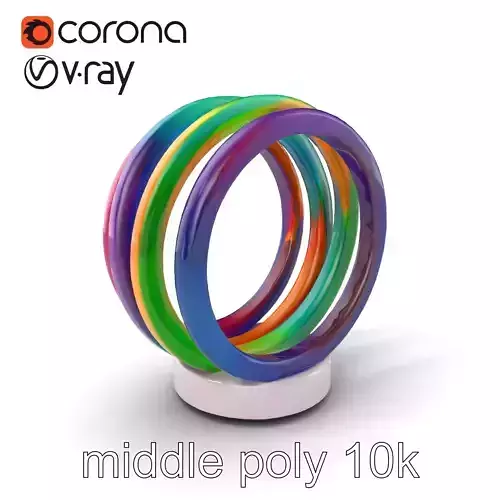 Rainbow Stackable Rings Model Pack Texture