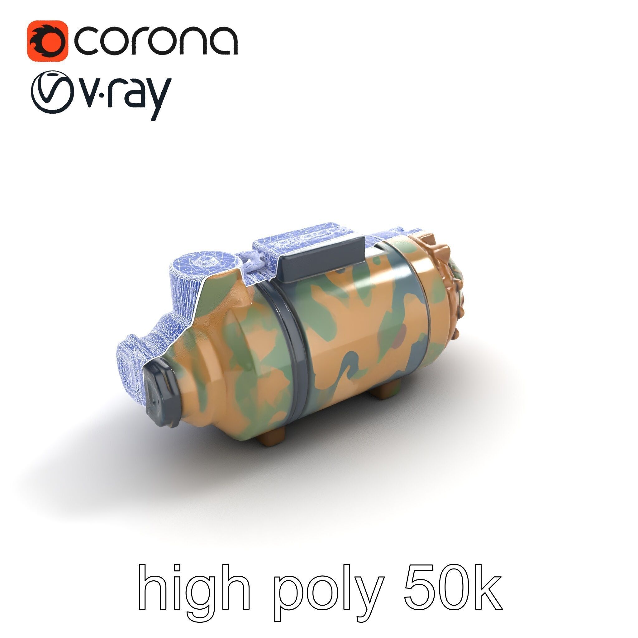 Smart Bomb GPS Module Camo Surface model pack Low-poly 3D model_15