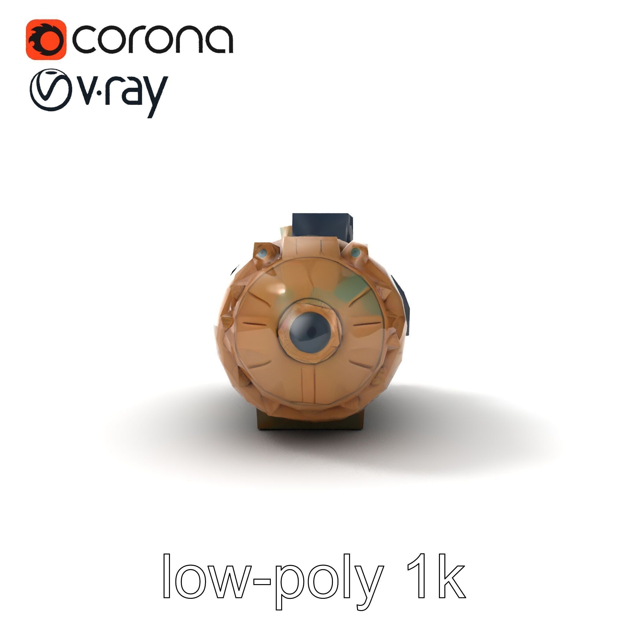 Smart Bomb GPS Module Camo Surface model pack Low-poly 3D model_26