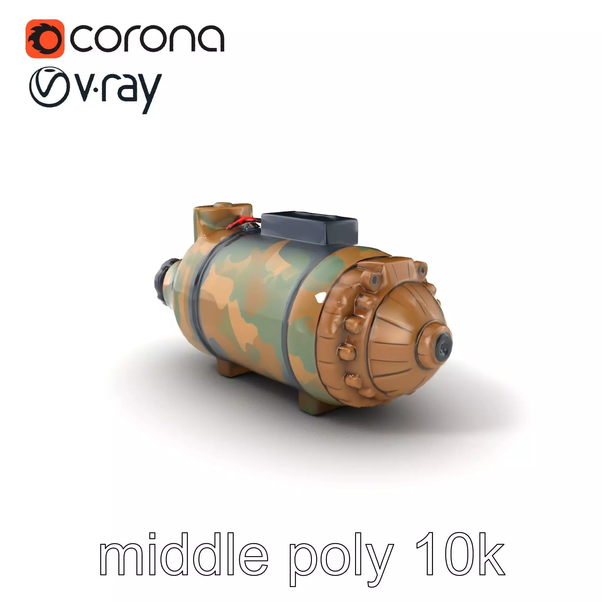 Smart Bomb GPS Module Camo Surface model pack Low-poly 3D model_0