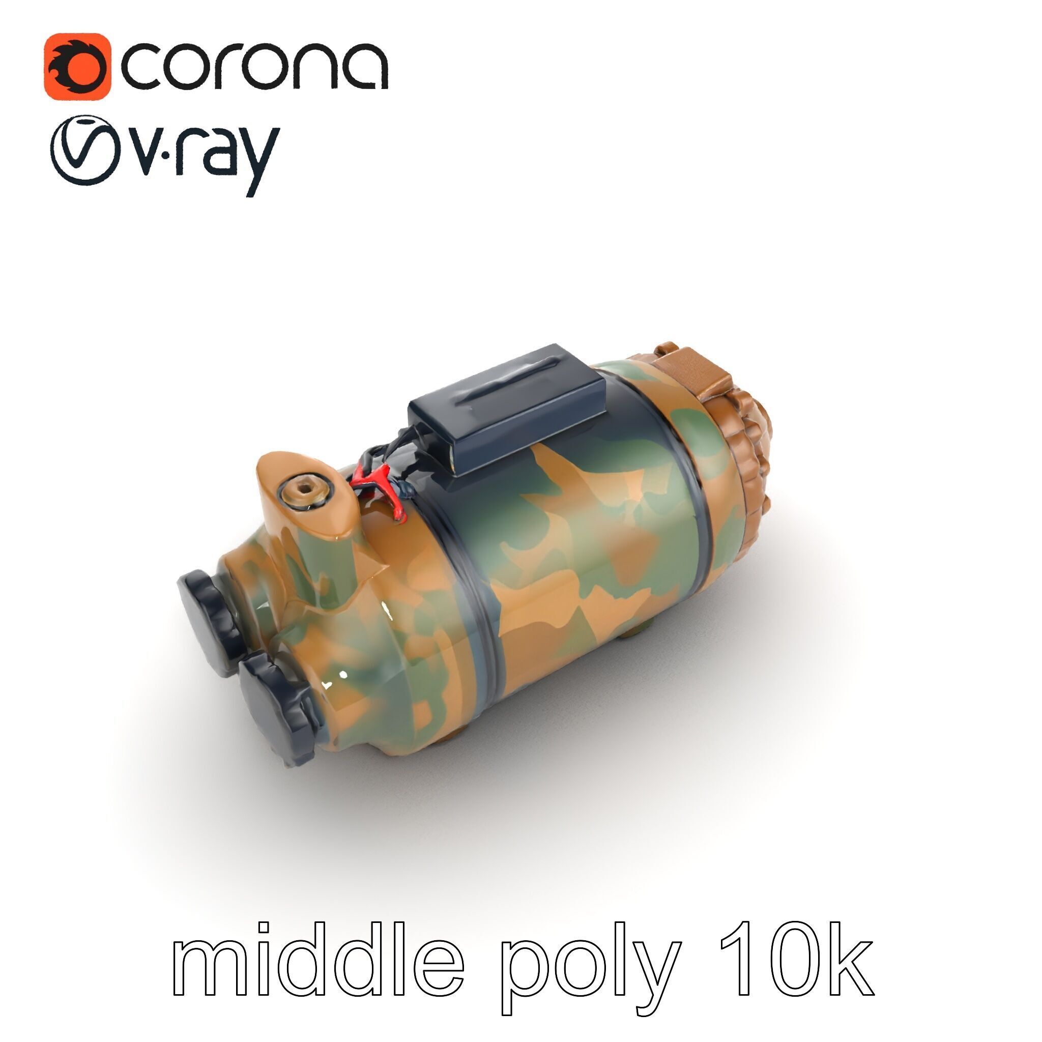 Smart Bomb GPS Module Camo Surface model pack Low-poly 3D model_25