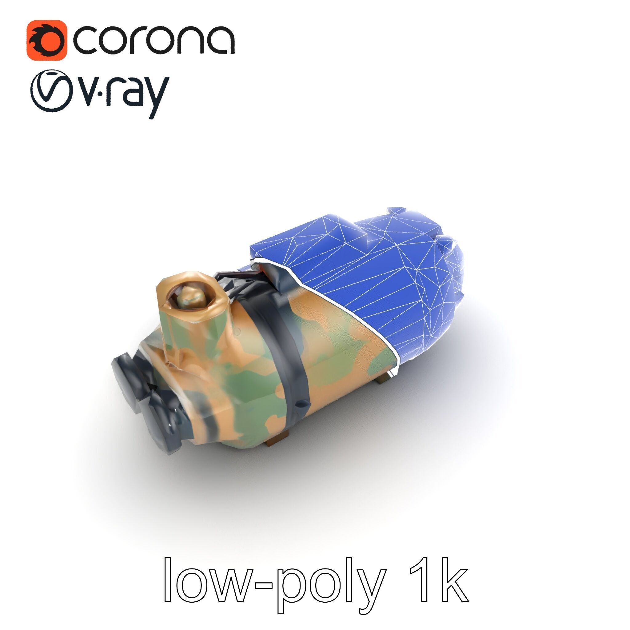 Smart Bomb GPS Module Camo Surface model pack Low-poly 3D model_30