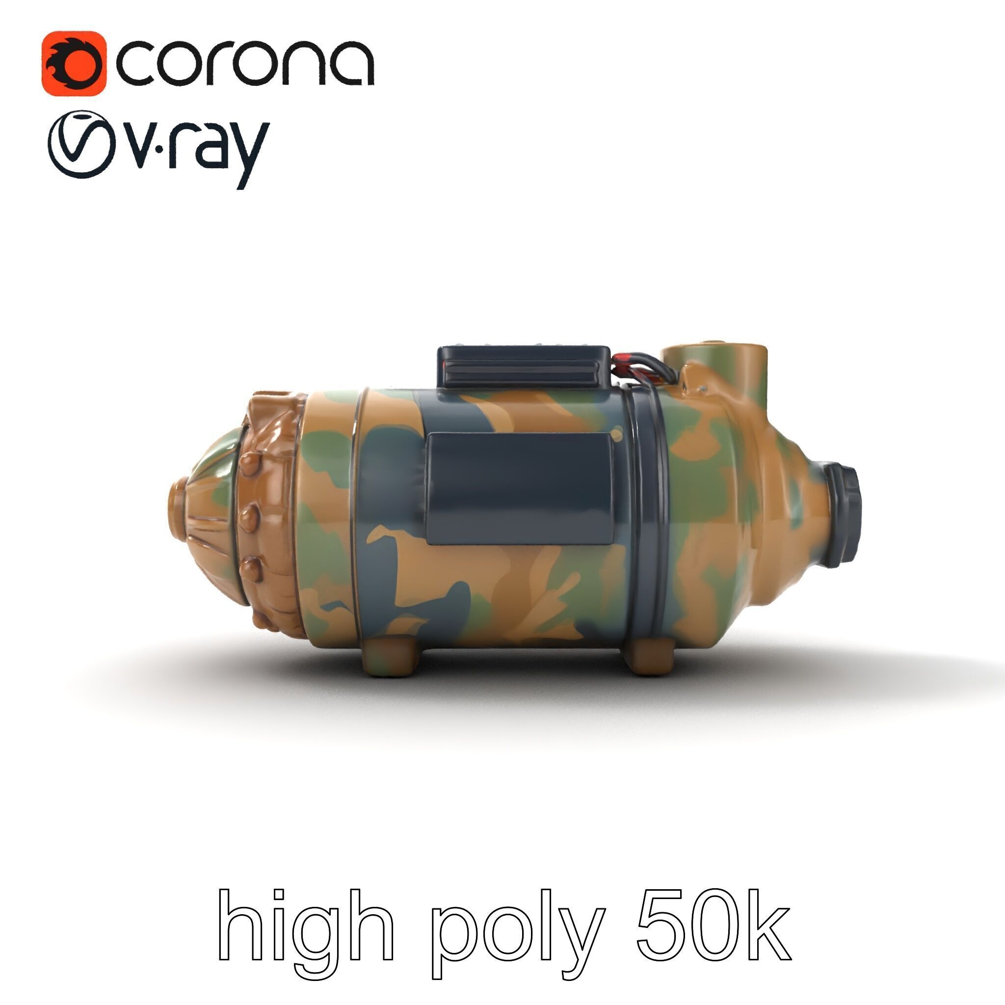 Smart Bomb GPS Module Camo Surface model pack Low-poly 3D model_19