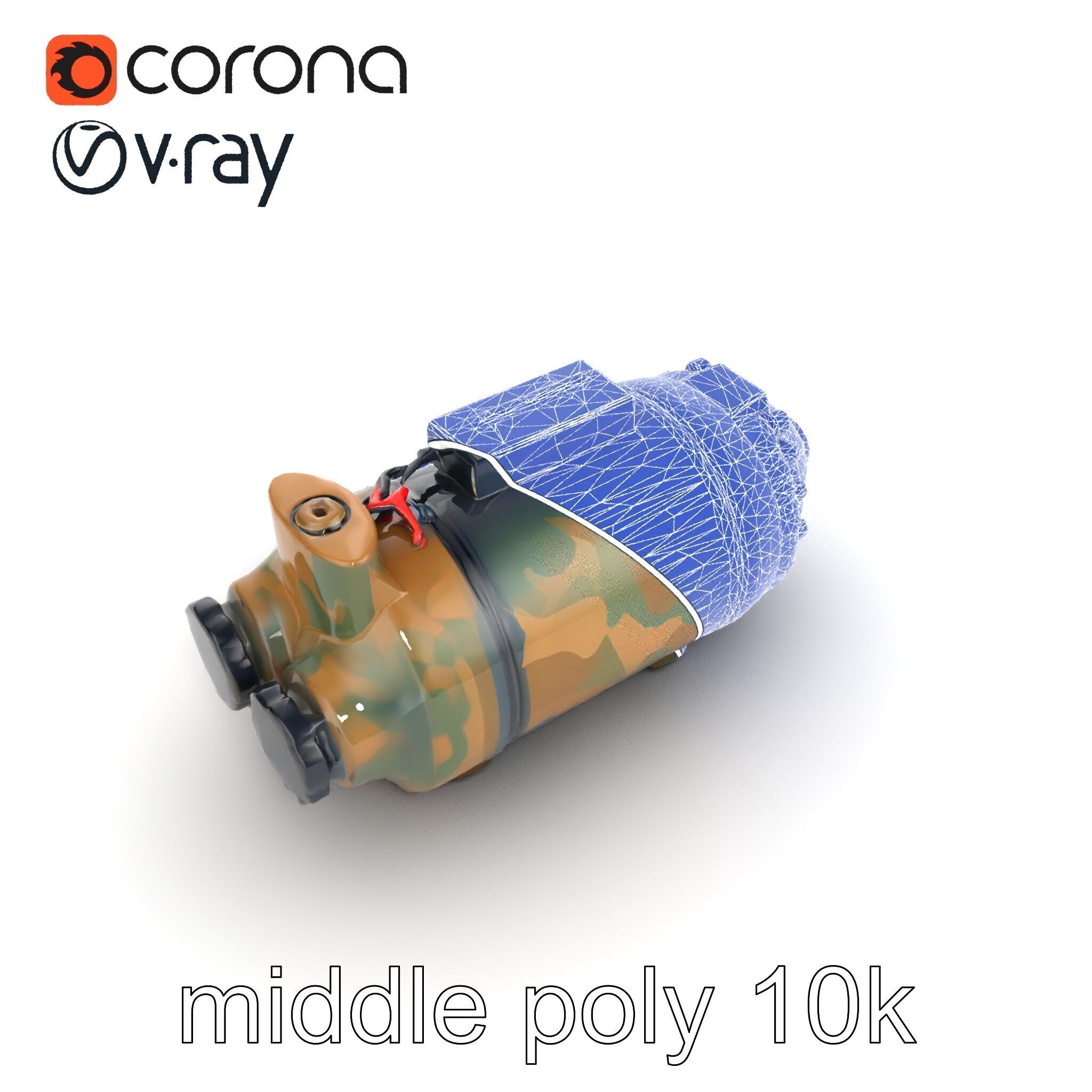 Smart Bomb GPS Module Camo Surface model pack Low-poly 3D model_29