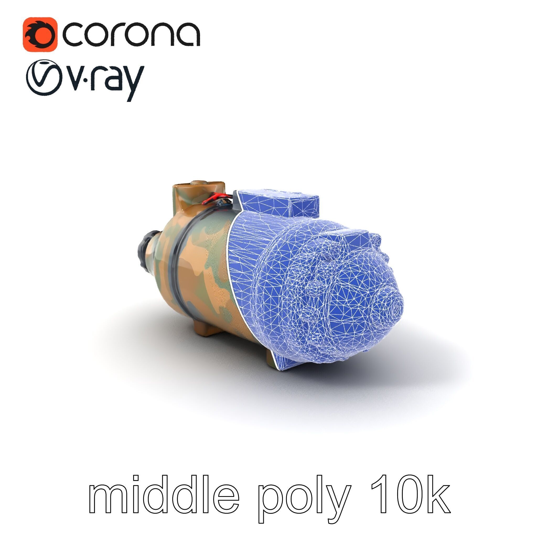 Smart Bomb GPS Module Camo Surface model pack Low-poly 3D model_5