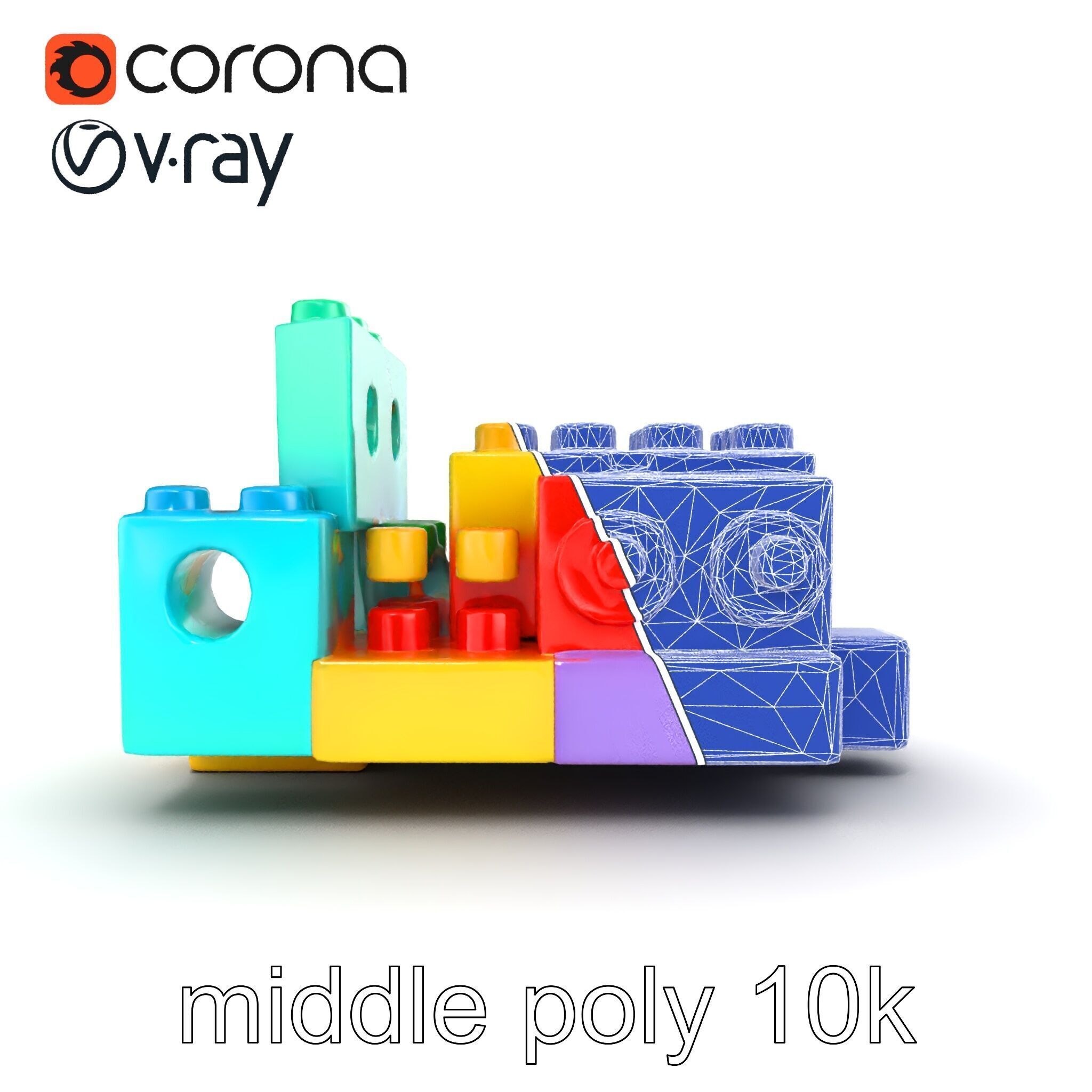 Colorful Building Block Set for Kids model pack Texture_23