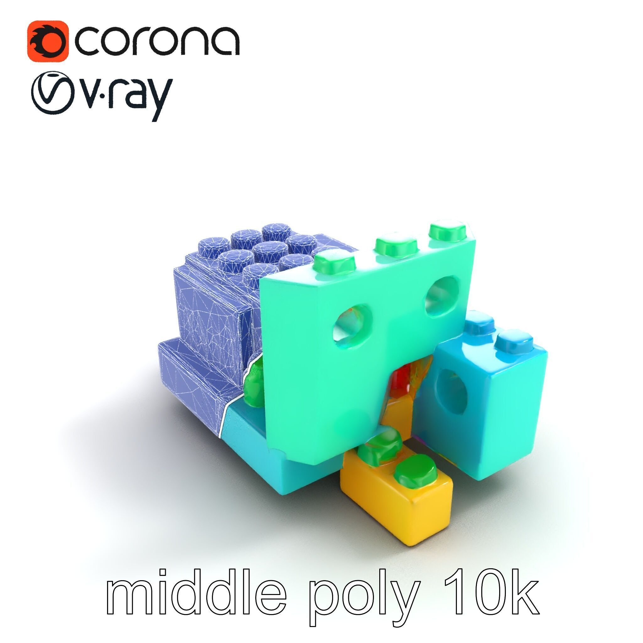 Colorful Building Block Set for Kids model pack Texture_12