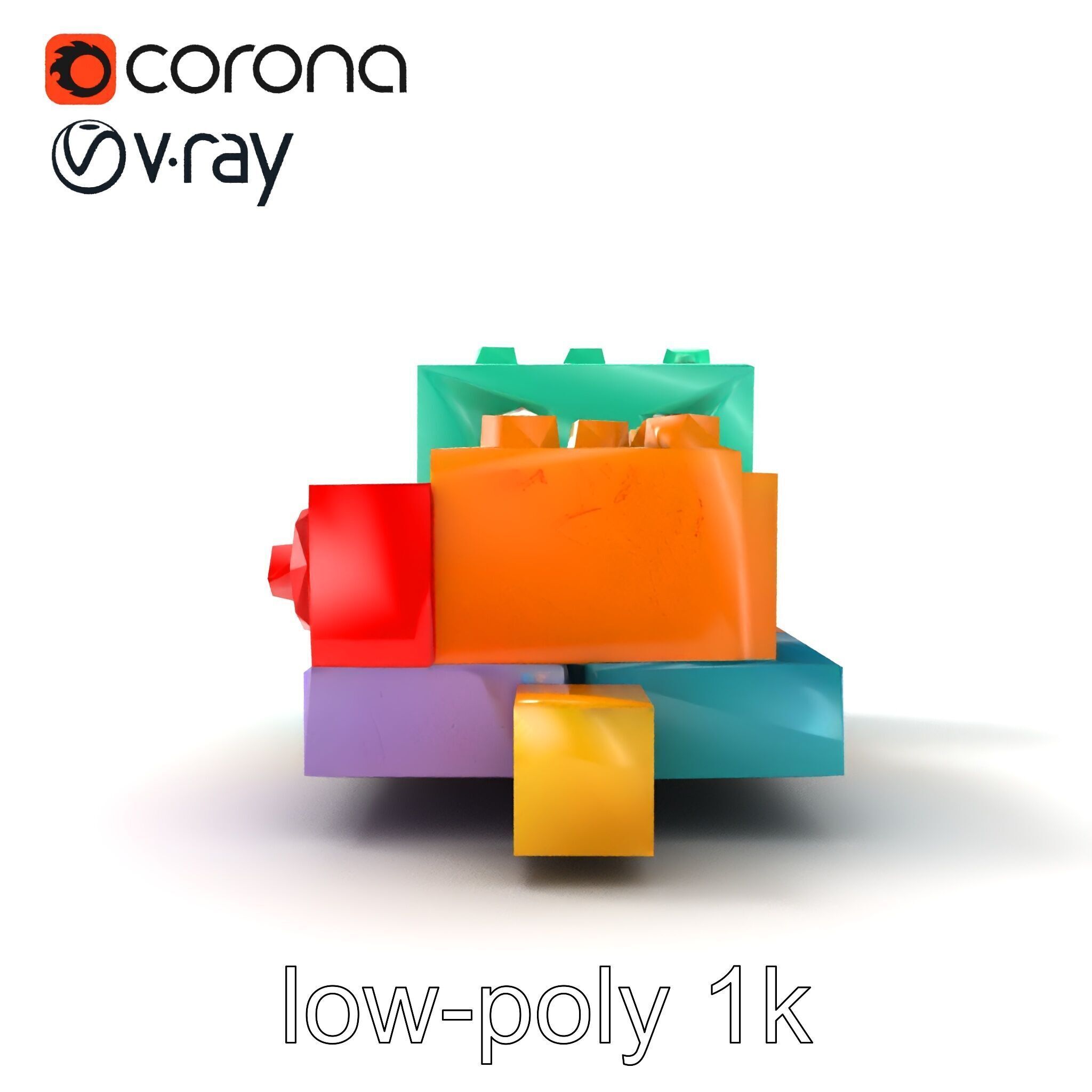 Colorful Building Block Set for Kids model pack Texture_22