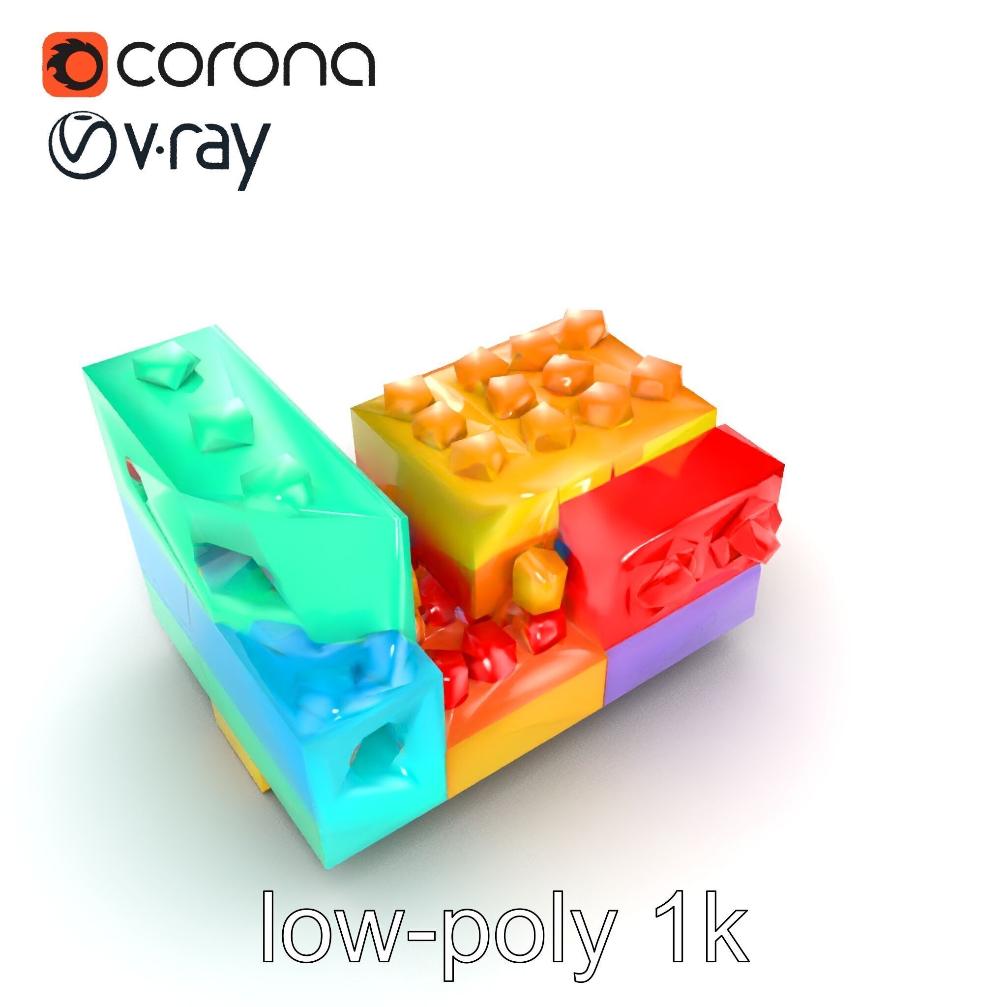 Colorful Building Block Set for Kids model pack Texture_18