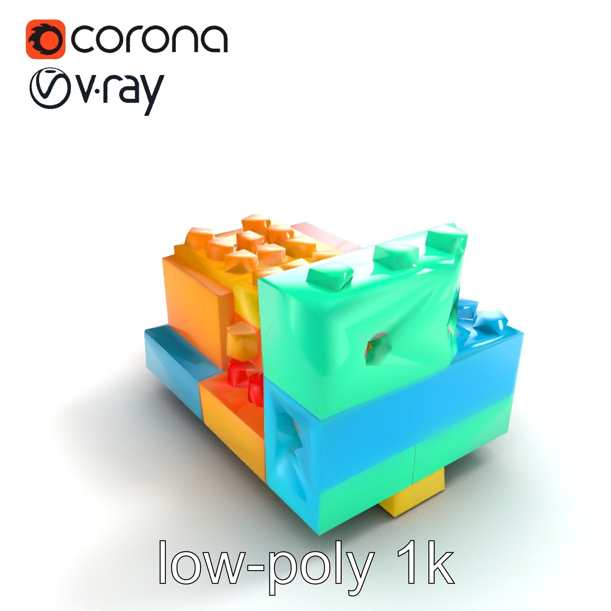 Colorful Building Block Set for Kids model pack Texture_8