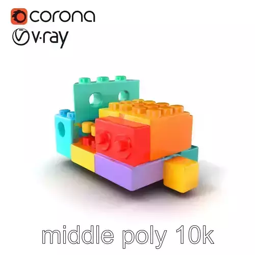 Colorful Building Block Set for Kids model pack Texture