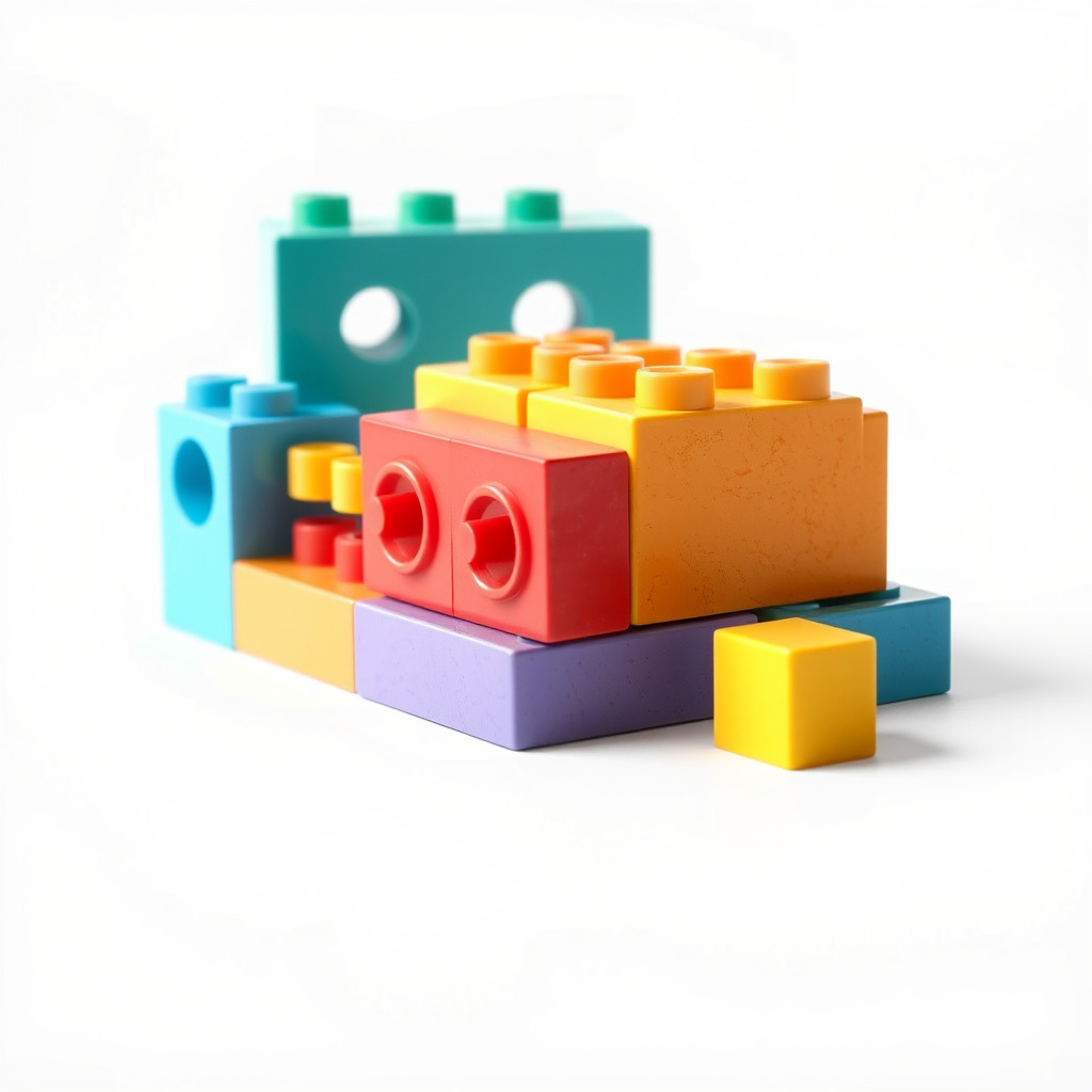Colorful Building Block Set for Kids model pack Texture_3