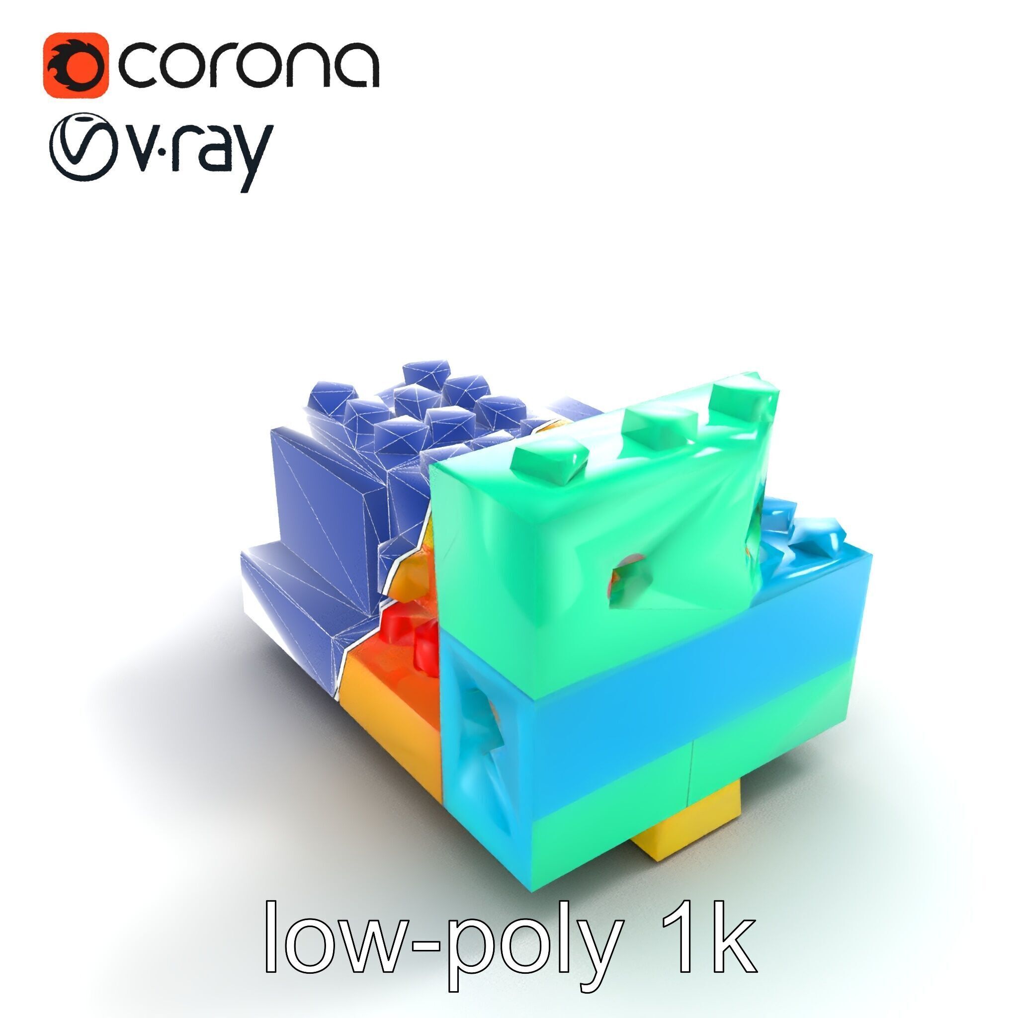 Colorful Building Block Set for Kids model pack Texture_16