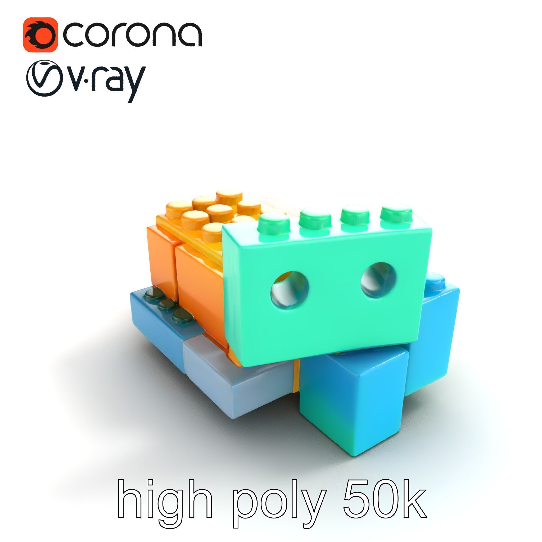 Colorful Building Block Set for Kids model pack Texture_9