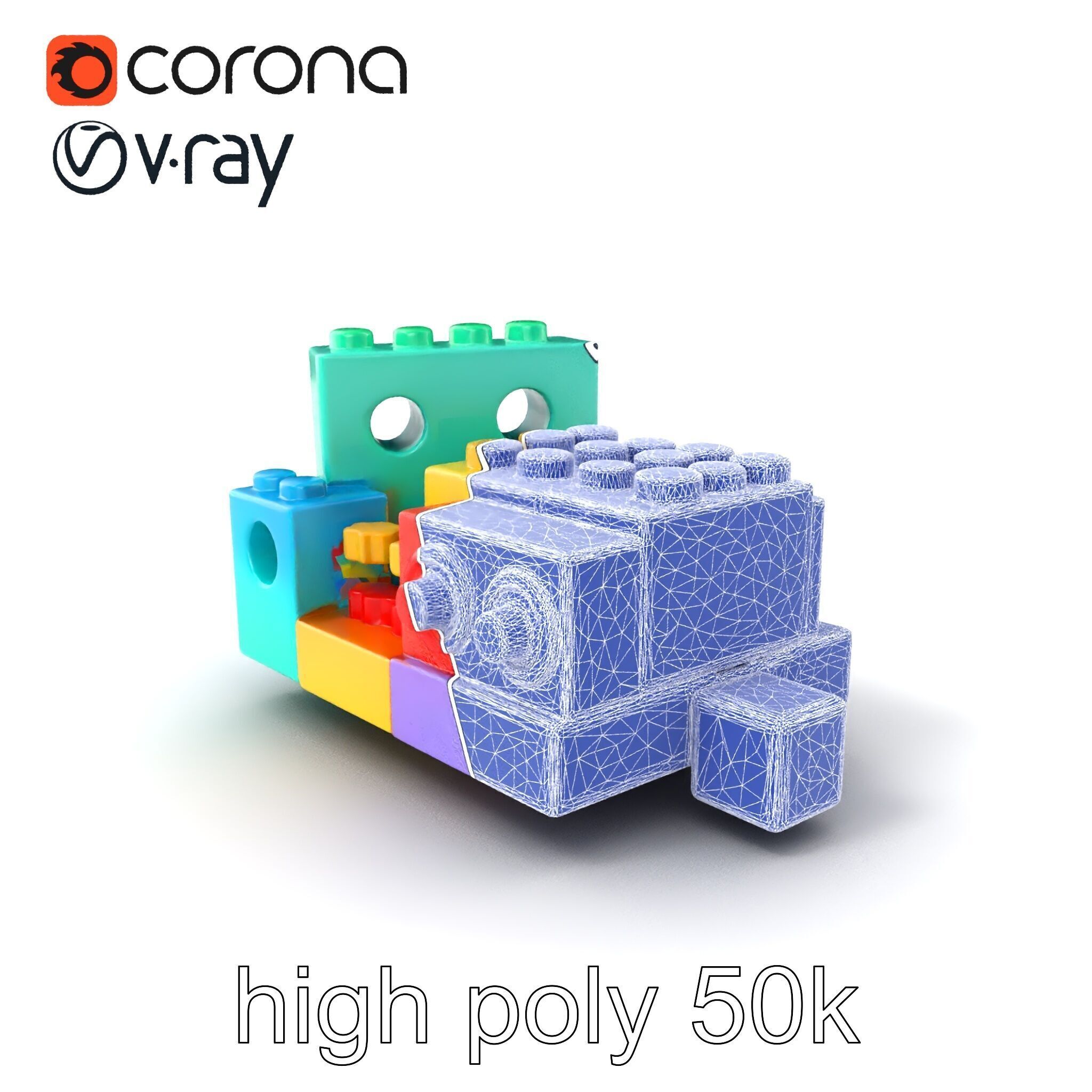 Colorful Building Block Set for Kids model pack Texture_1