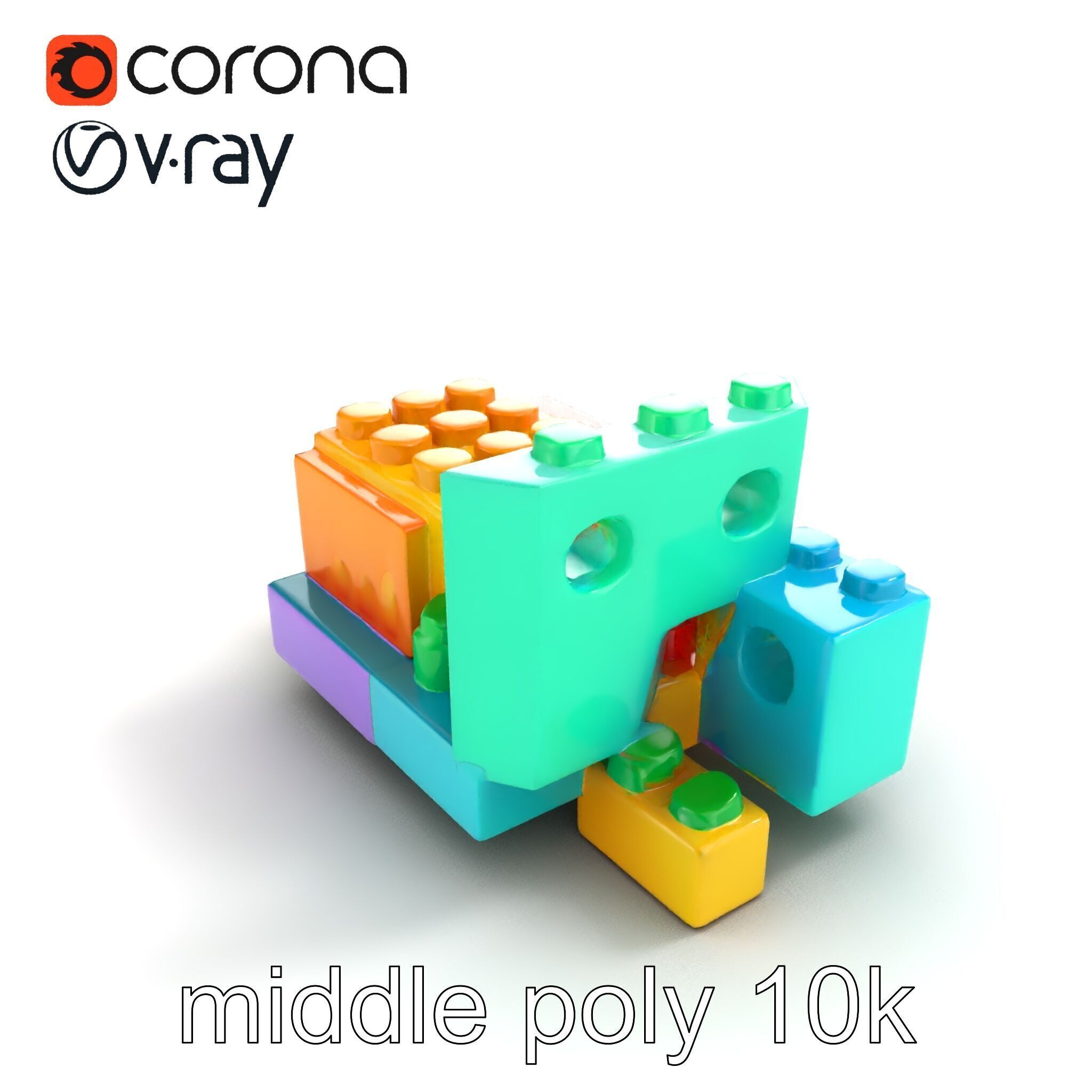 Colorful Building Block Set for Kids model pack Texture_7