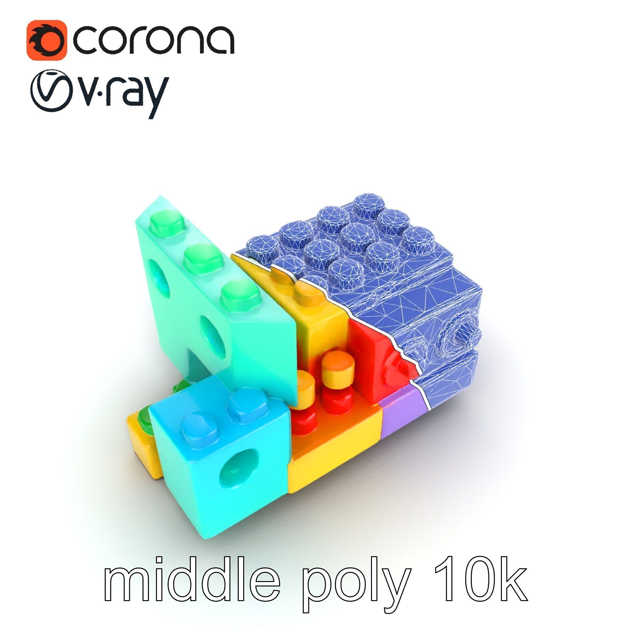 Colorful Building Block Set for Kids model pack Texture_28