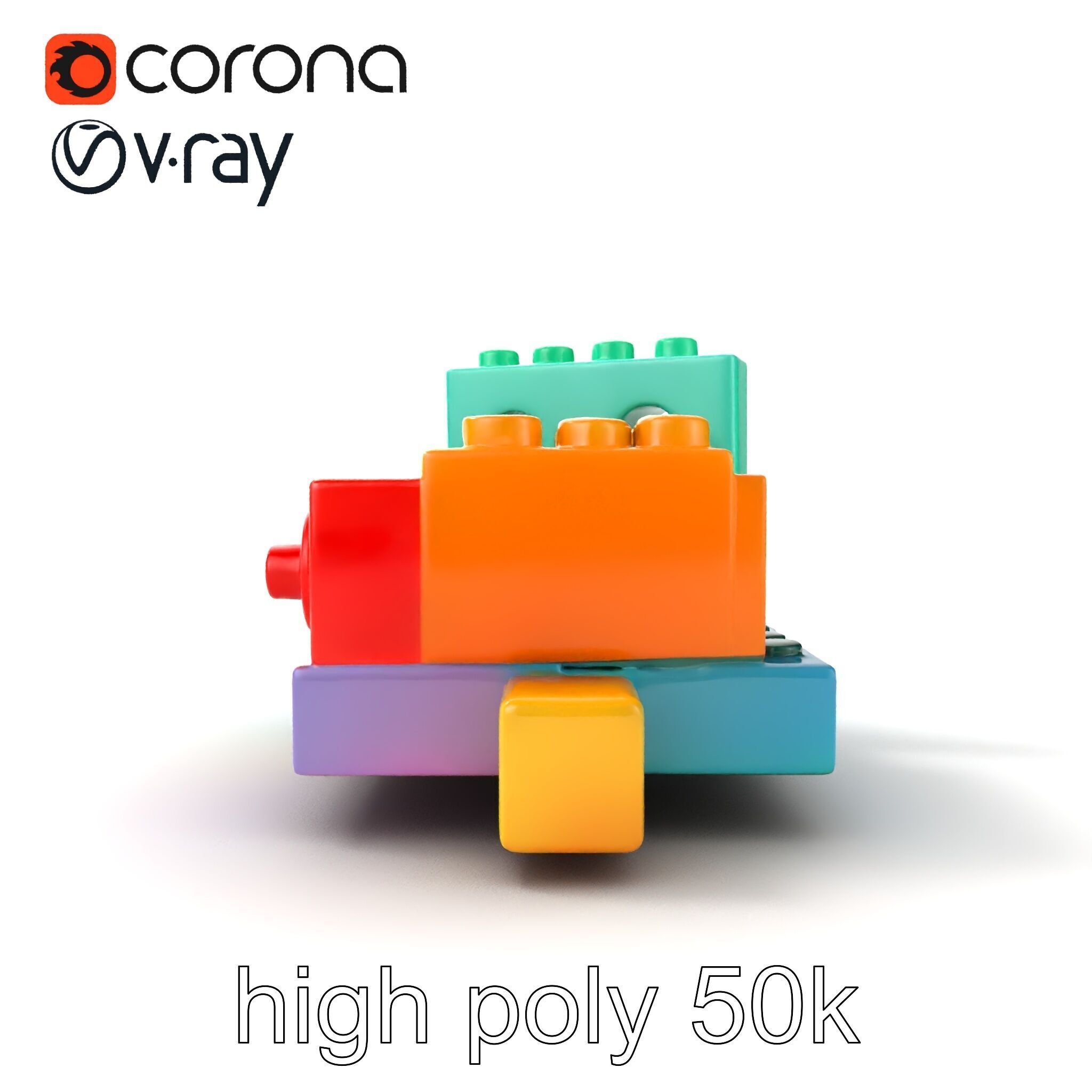 Colorful Building Block Set for Kids model pack Texture_11