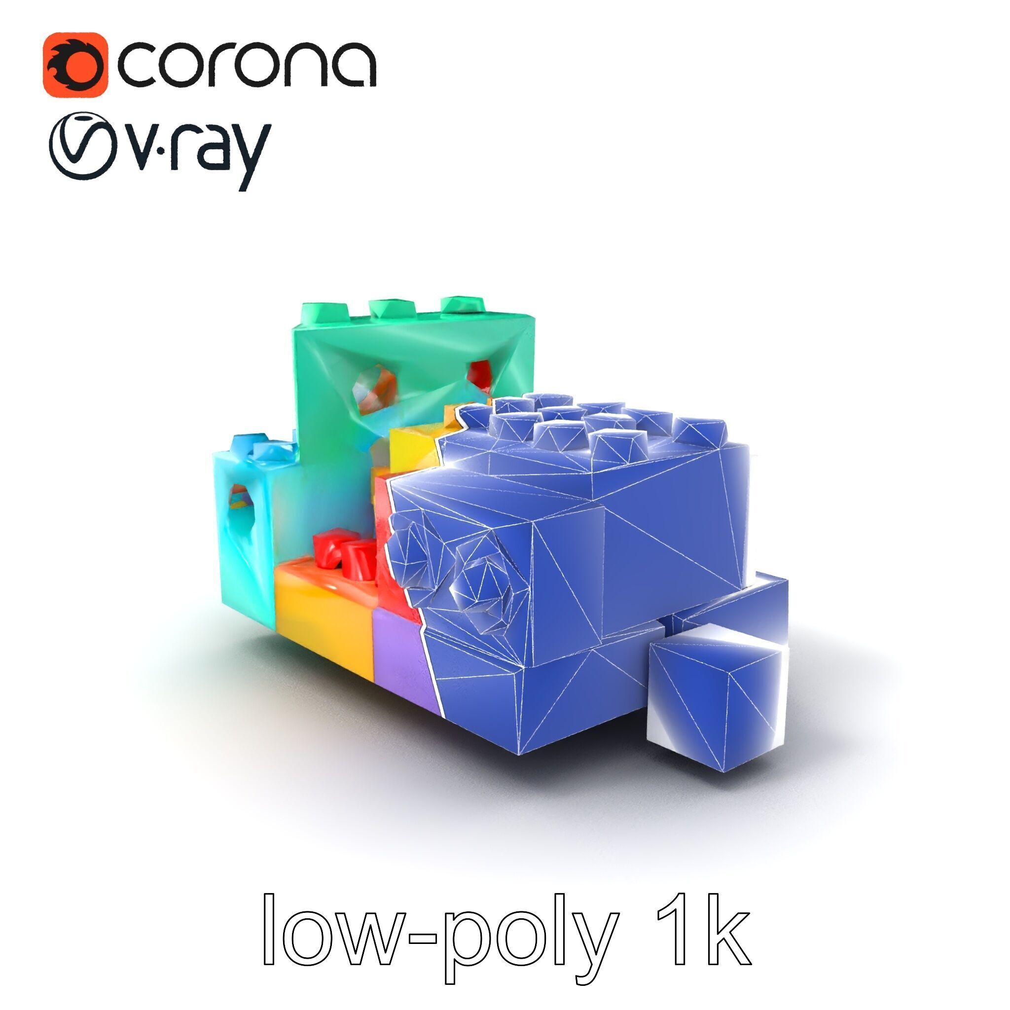 Colorful Building Block Set for Kids model pack Texture_6