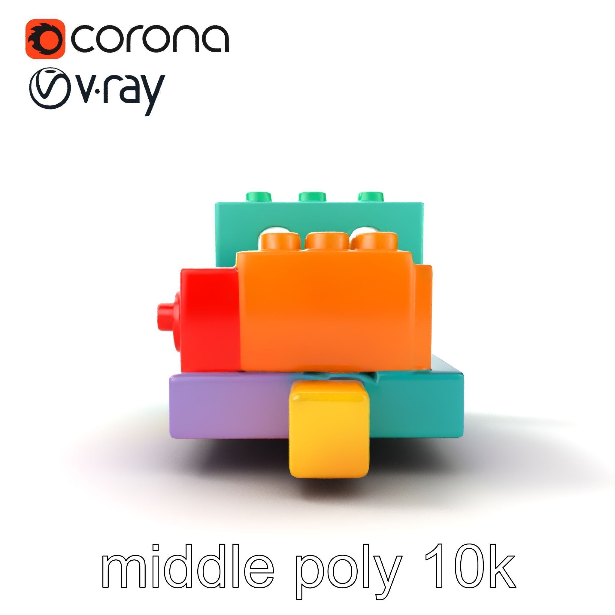 Colorful Building Block Set for Kids model pack Texture_25