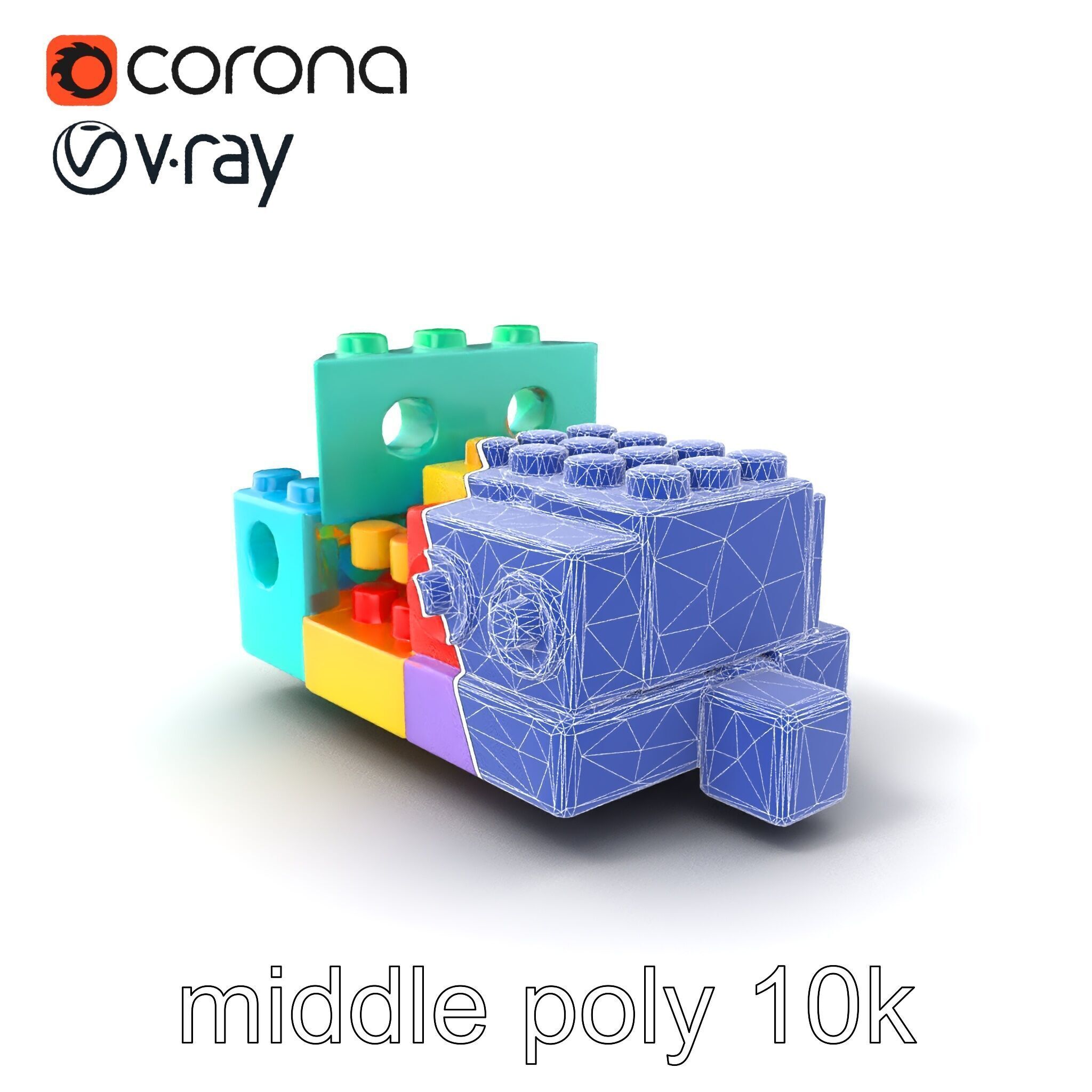 Colorful Building Block Set for Kids model pack Texture_5