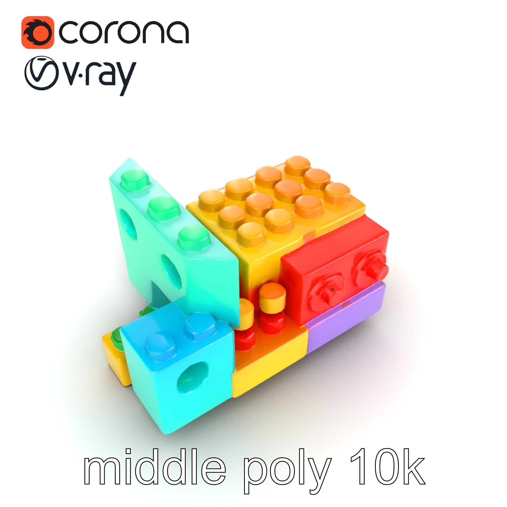 Colorful Building Block Set for Kids model pack Texture_19