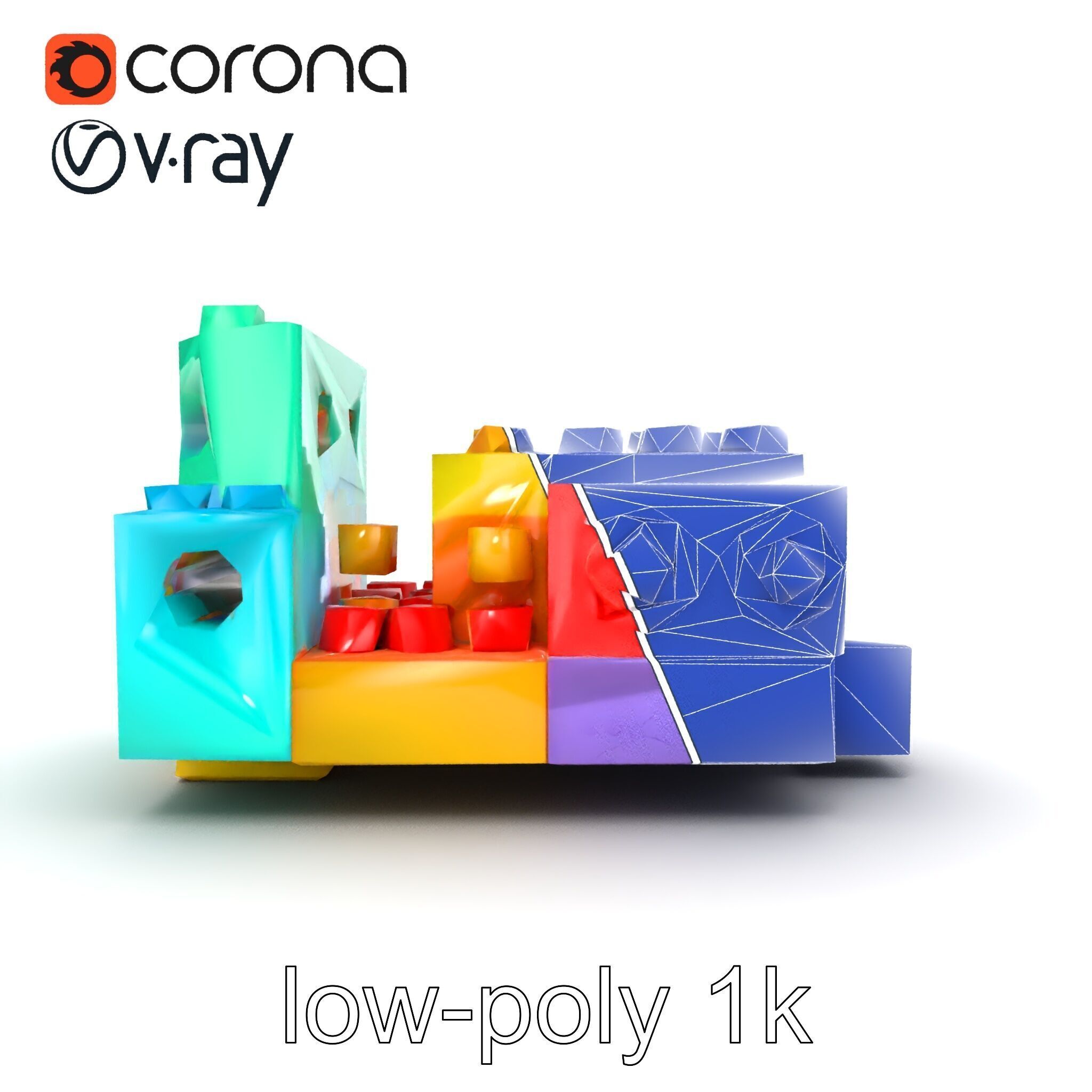 Colorful Building Block Set for Kids model pack Texture_14