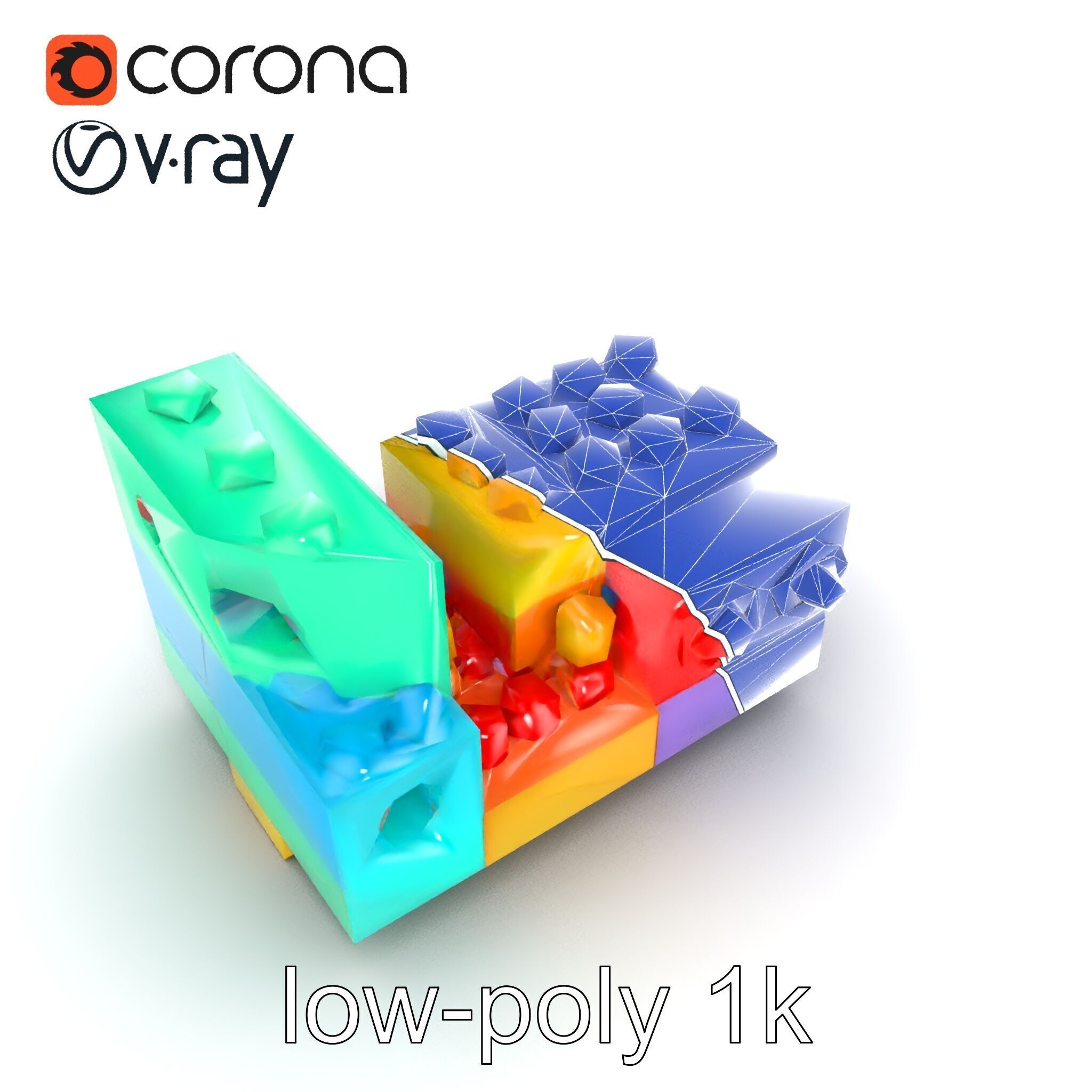 Colorful Building Block Set for Kids model pack Texture_17