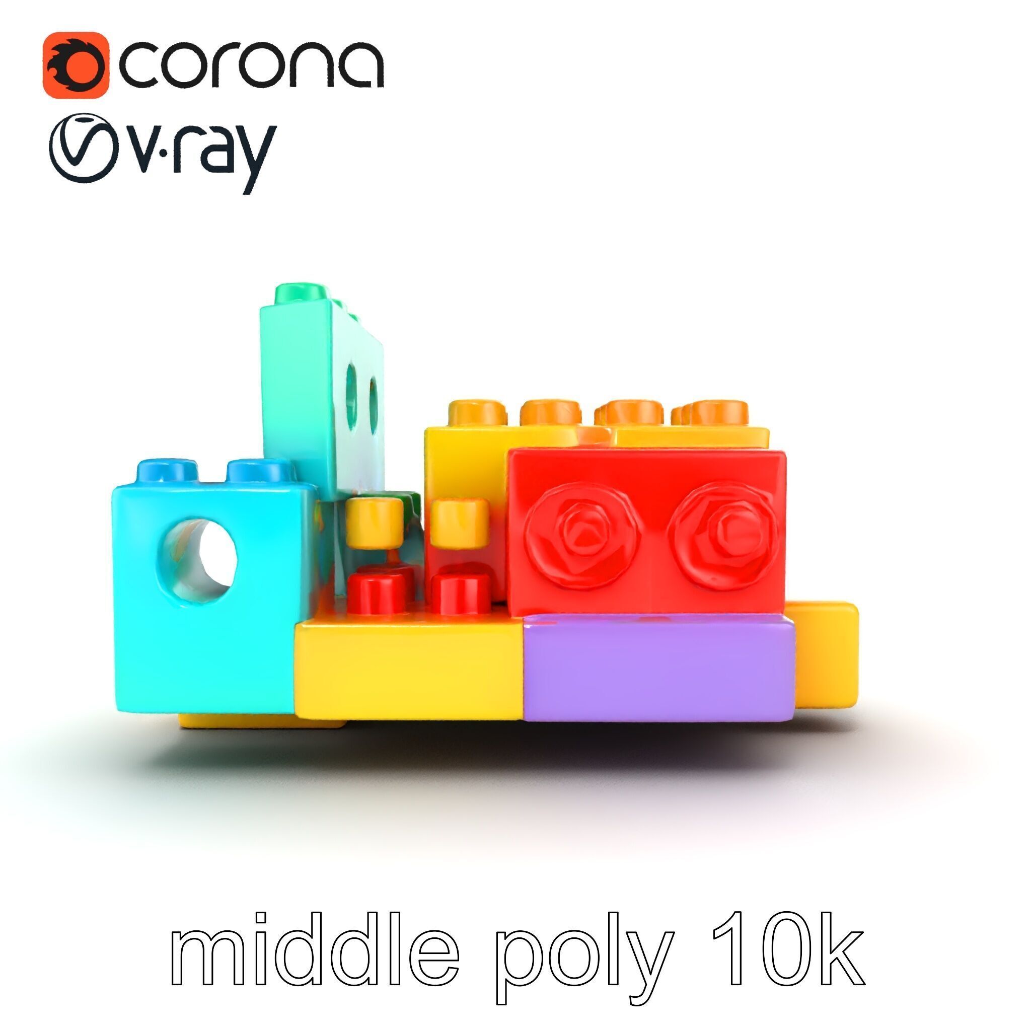 Colorful Building Block Set for Kids model pack Texture_24