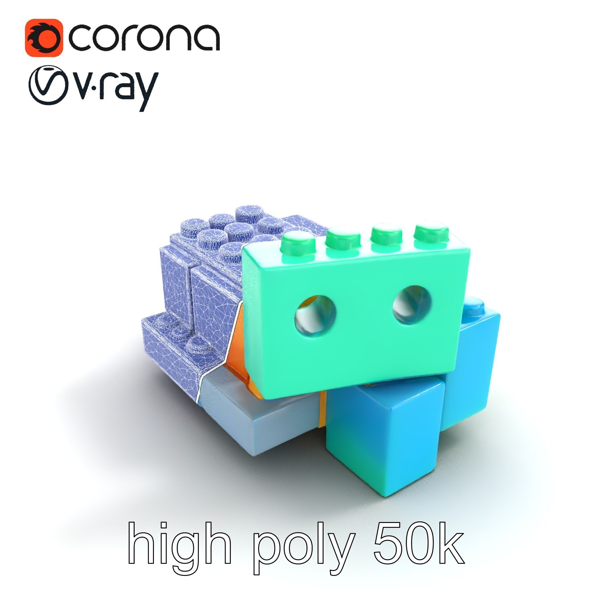 Colorful Building Block Set for Kids model pack Texture_10