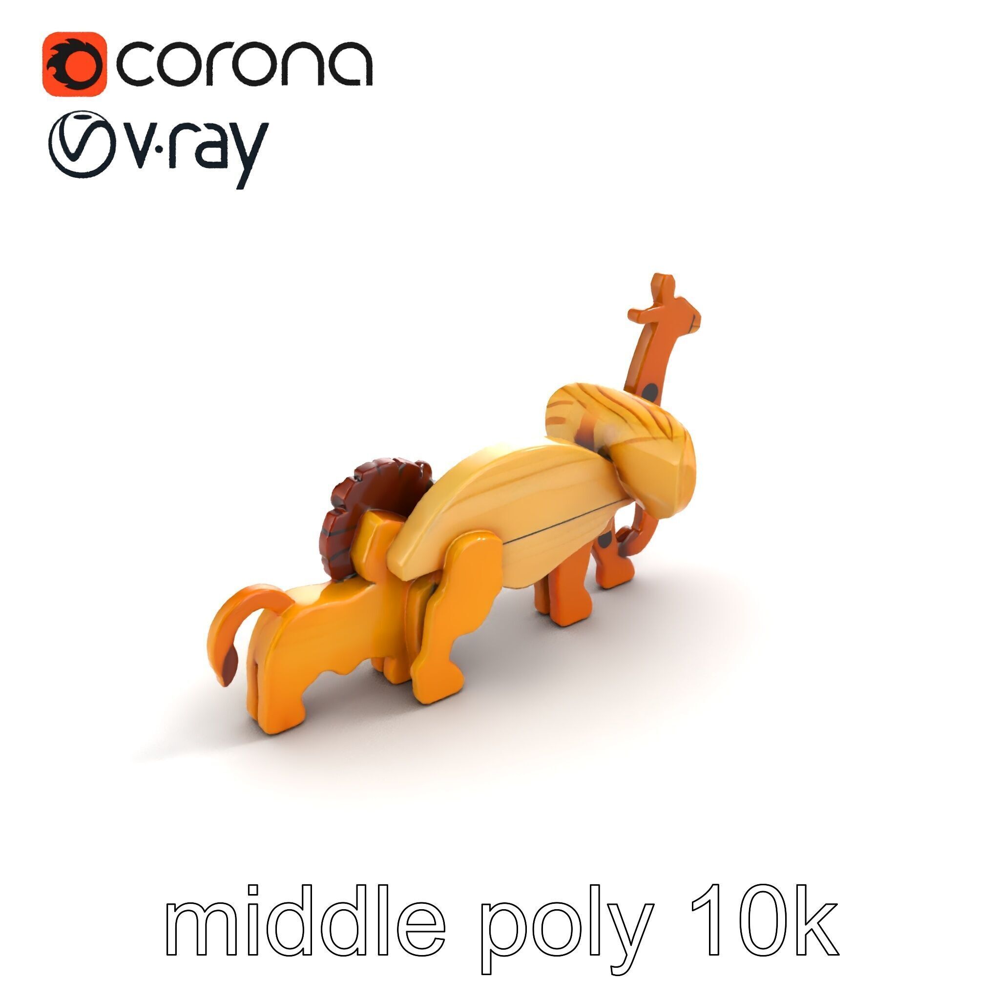 Animal Puzzle Wooden Toy Model Pack Texture_8