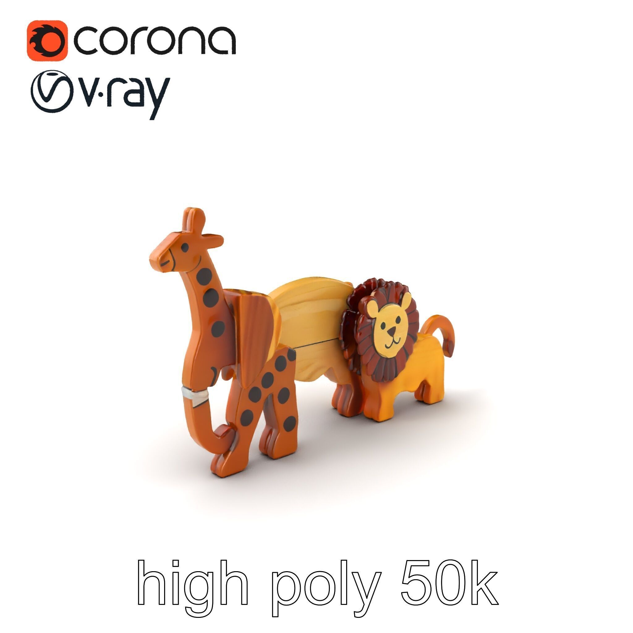 Animal Puzzle Wooden Toy Model Pack Texture_2