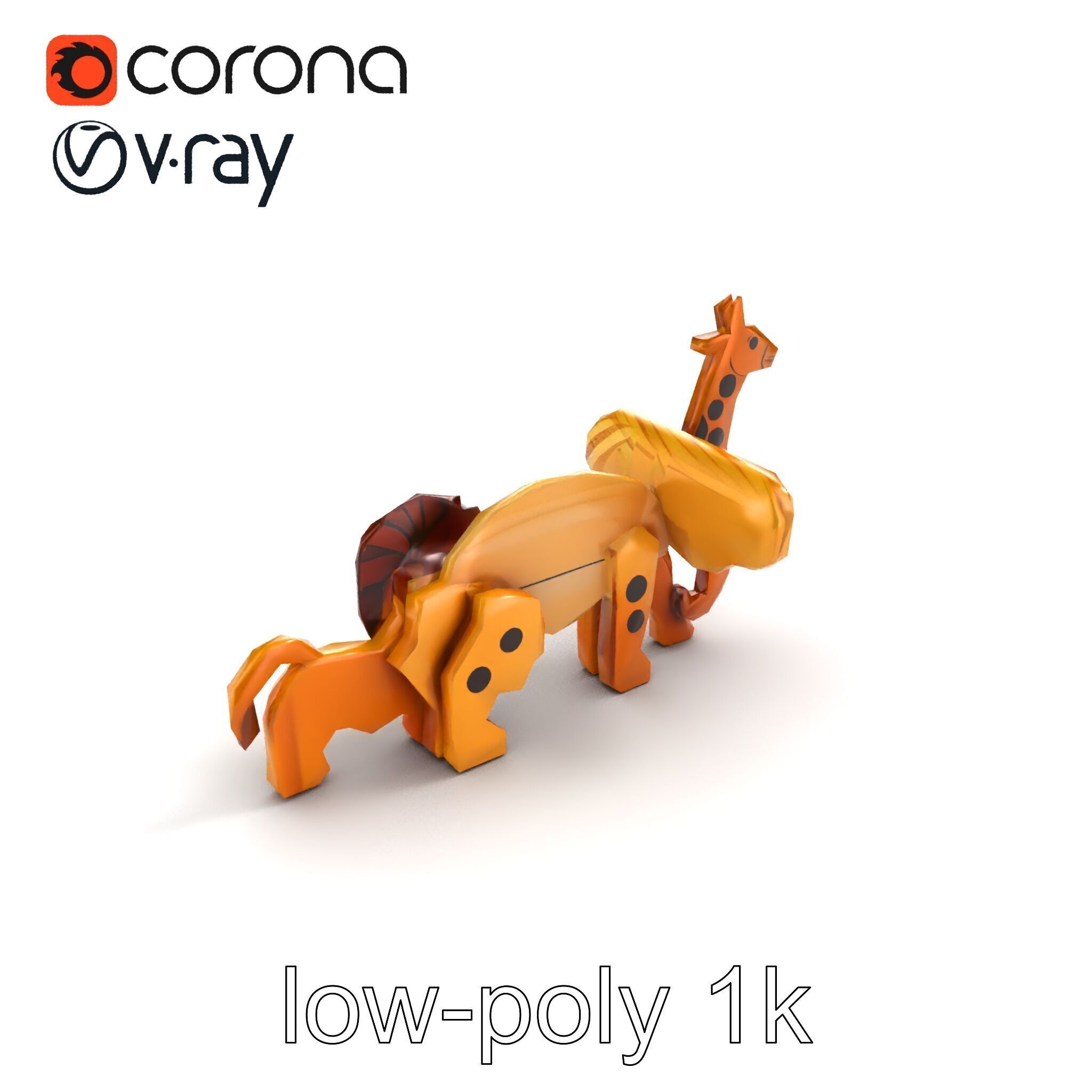 Animal Puzzle Wooden Toy Model Pack Texture_9