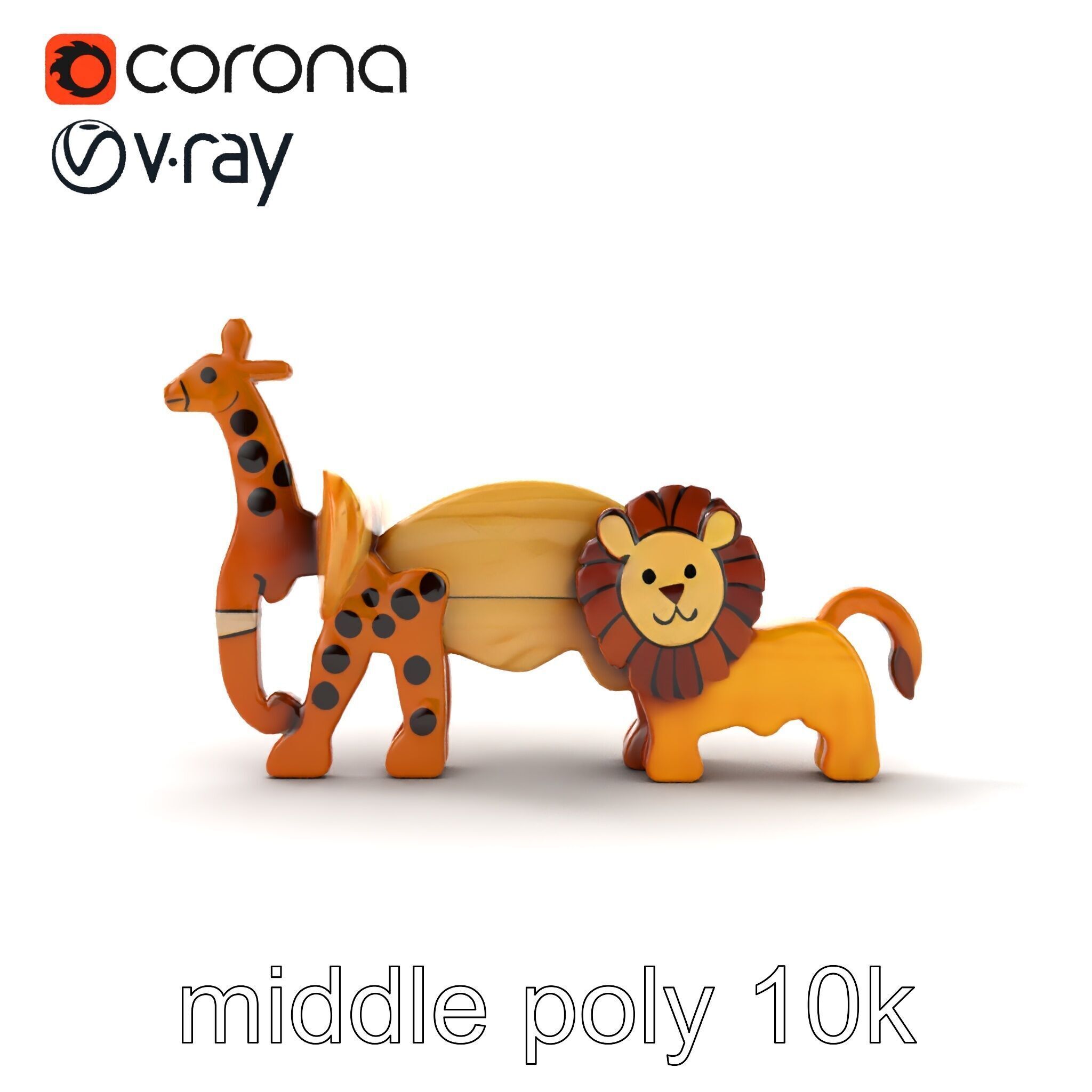 Animal Puzzle Wooden Toy Model Pack Texture_25