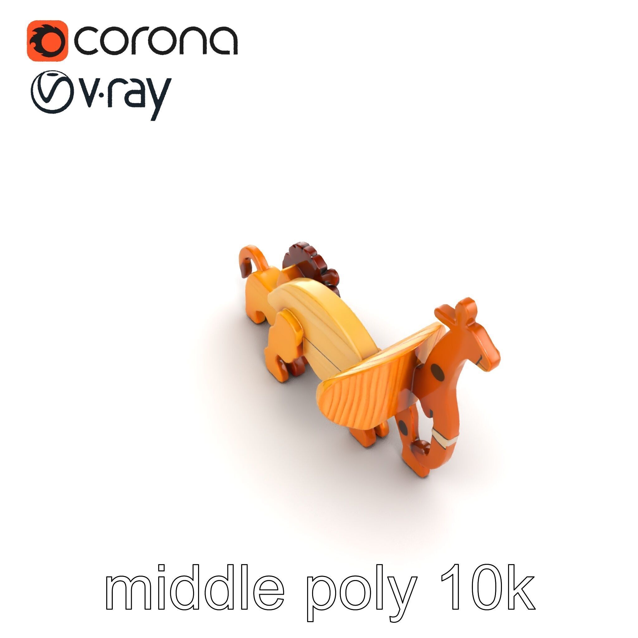 Animal Puzzle Wooden Toy Model Pack Texture_11