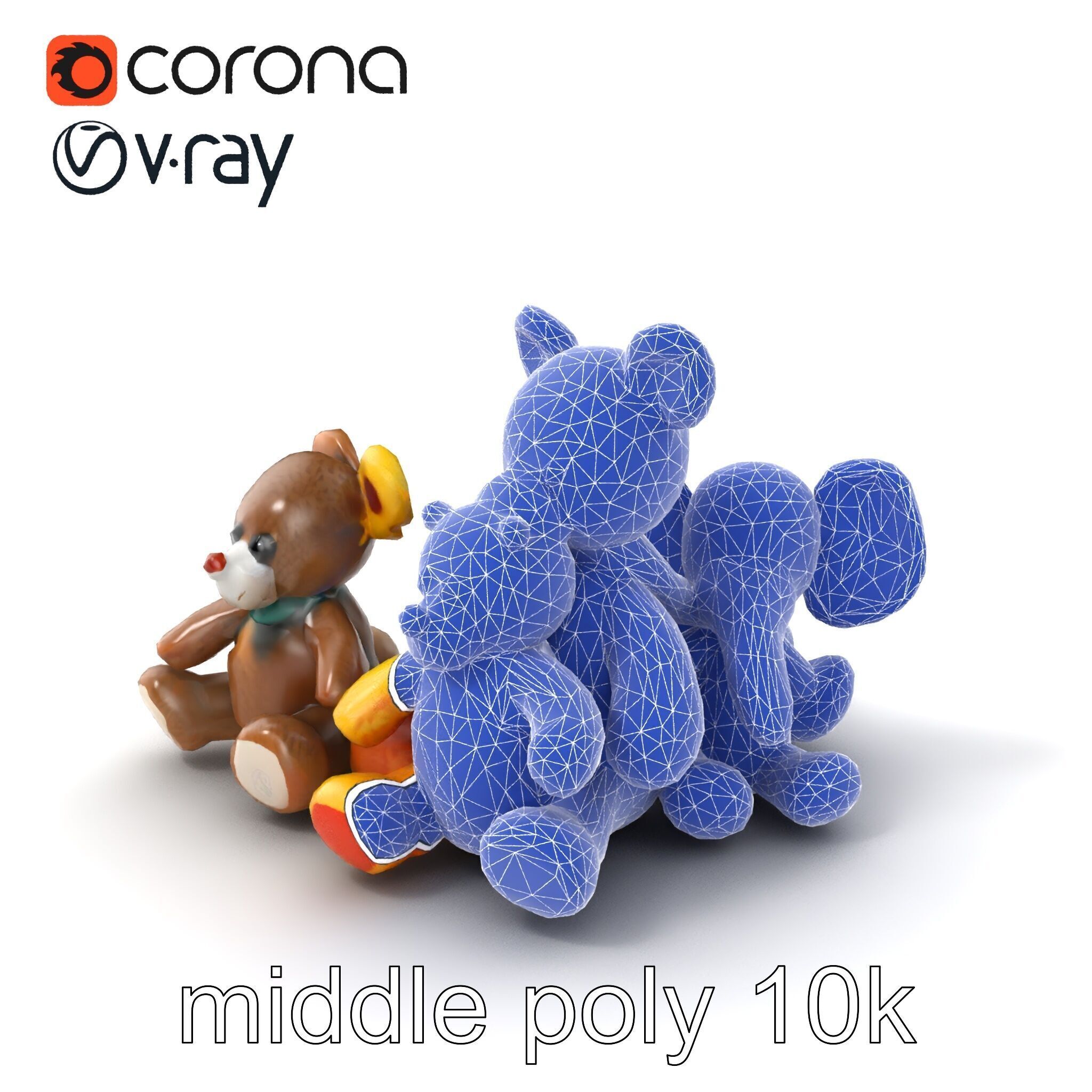 Colorful Plush Toys Collection model pack Low-poly 3D model_6