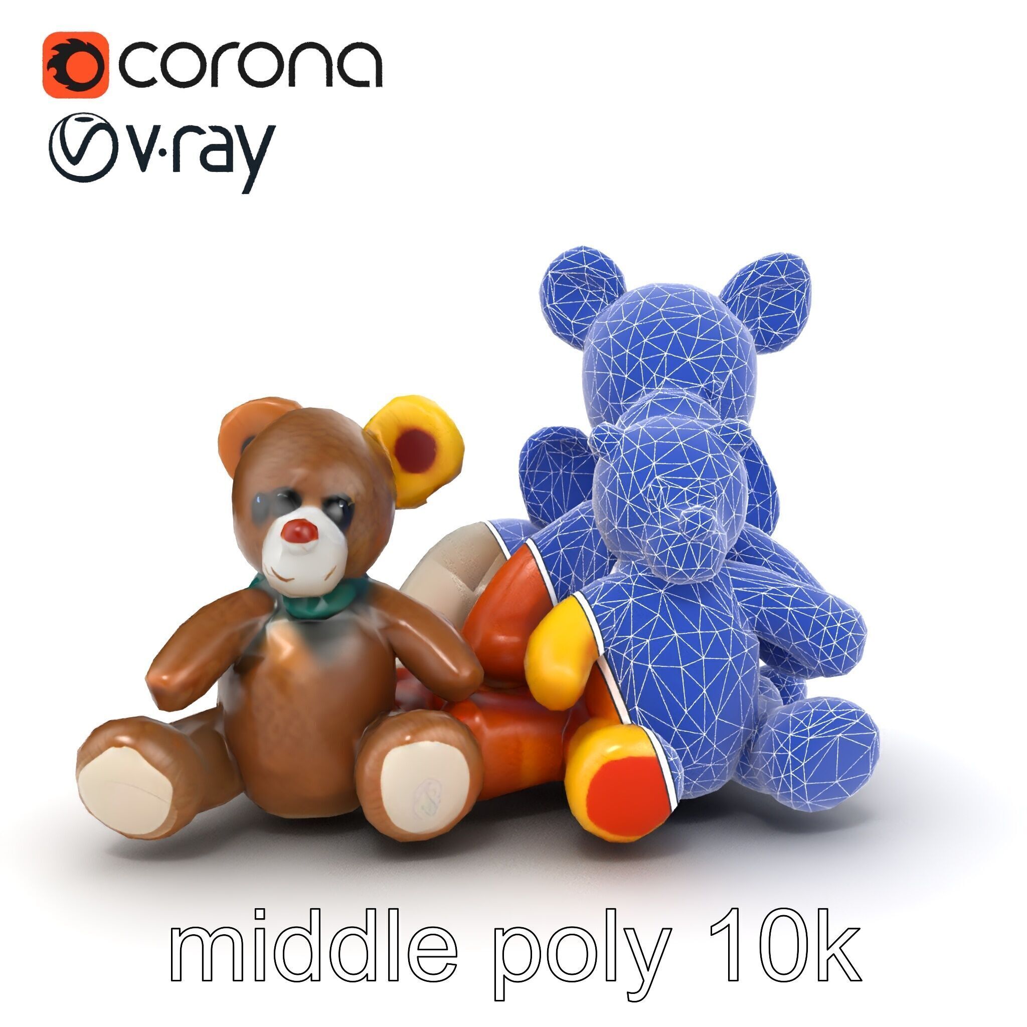 Colorful Plush Toys Collection model pack Low-poly 3D model_31